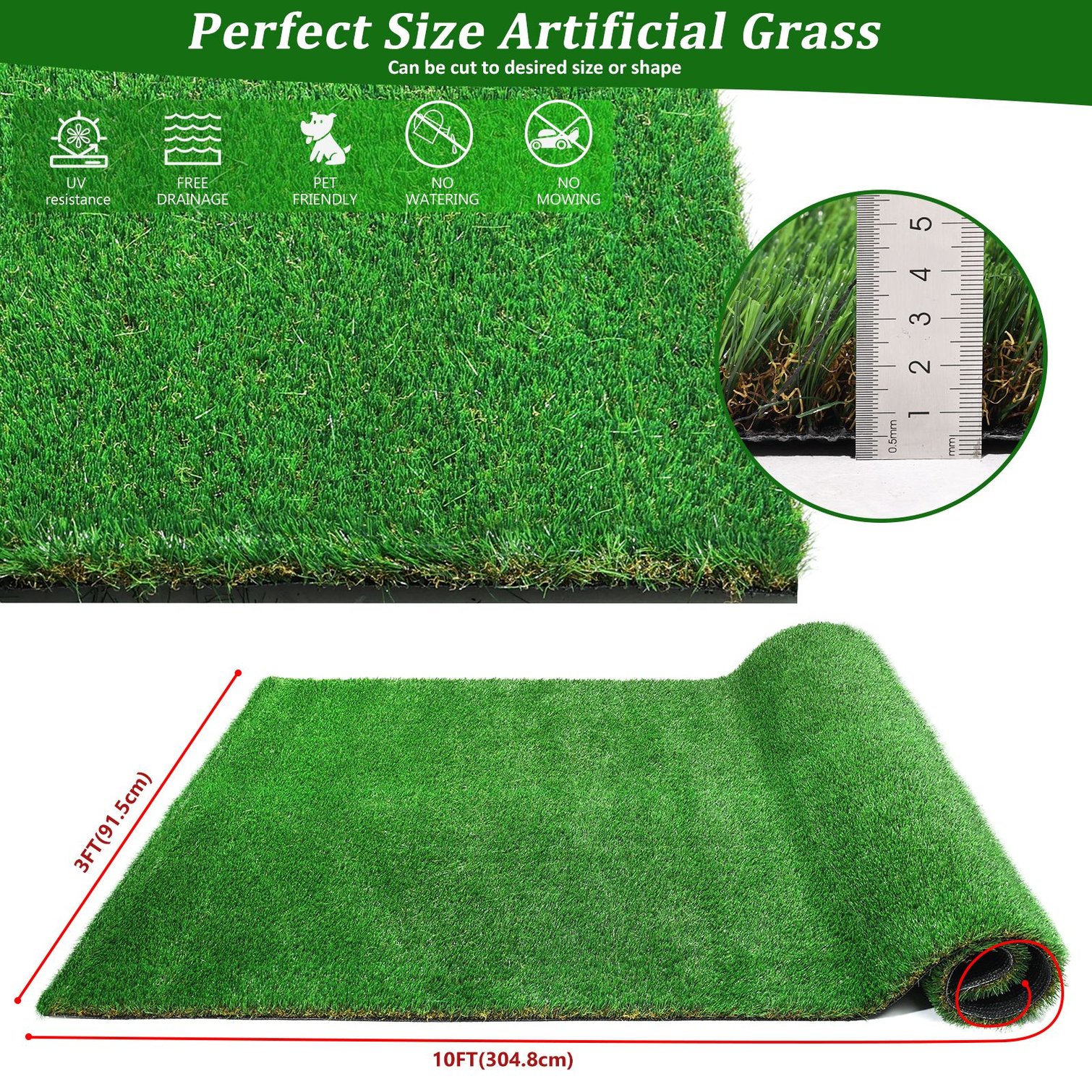 FlowLuxe JDMXPVUDVCCE Precut-Artificial-Grass - View #15