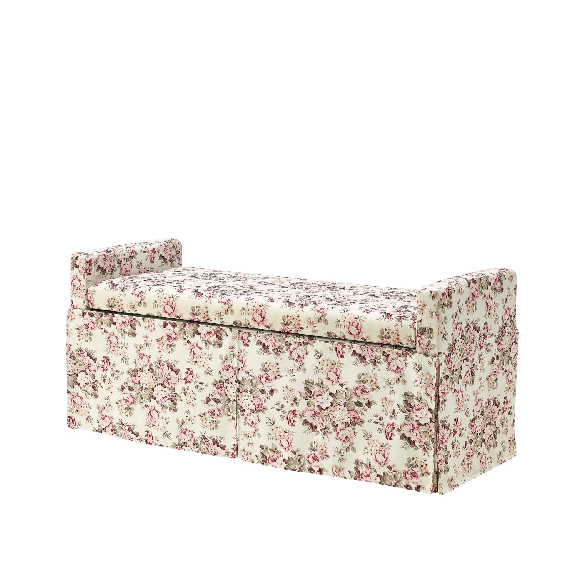 Rustic Manor SSB298-03CR-LS Cierra Modern Cluster Red Storage Bench with Storage 50.2-Inches x 19.6-Inches x 22-Inches