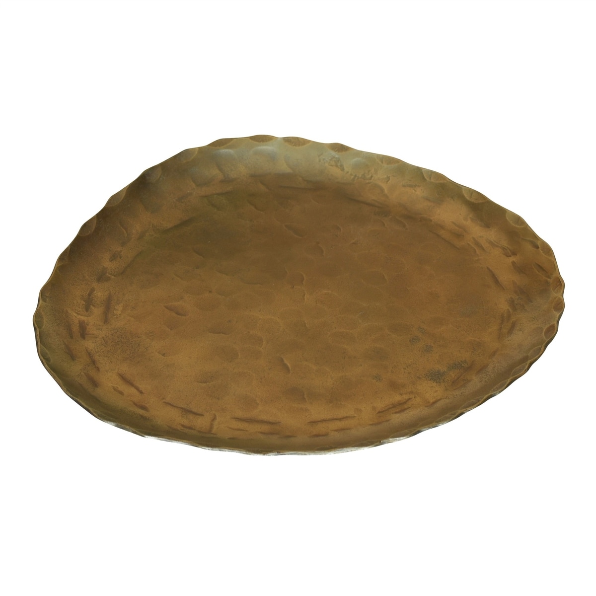 HomeRoots 4000397914 0.5-in x 6.5-in Brass Oval Serving Tray