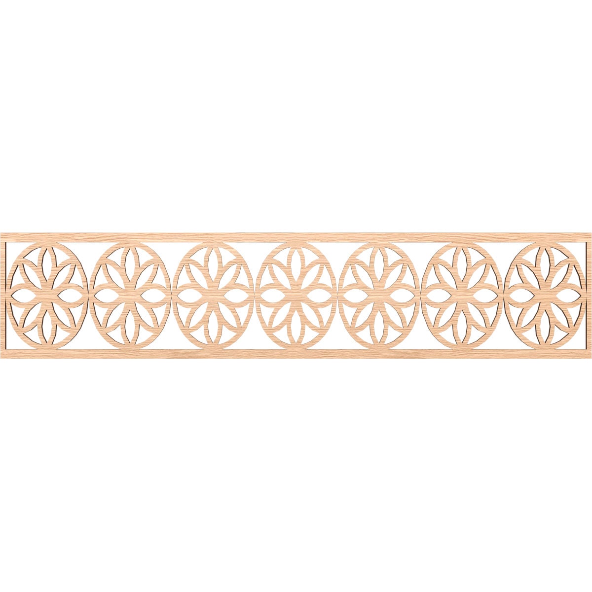 Ekena Millwork MLDA10X46BLURO Blume Fretwork Flat Trim 10-in x 3.9-ft Red Oak Brown Unfinished 2157178 Pierced Wall Panel Moulding