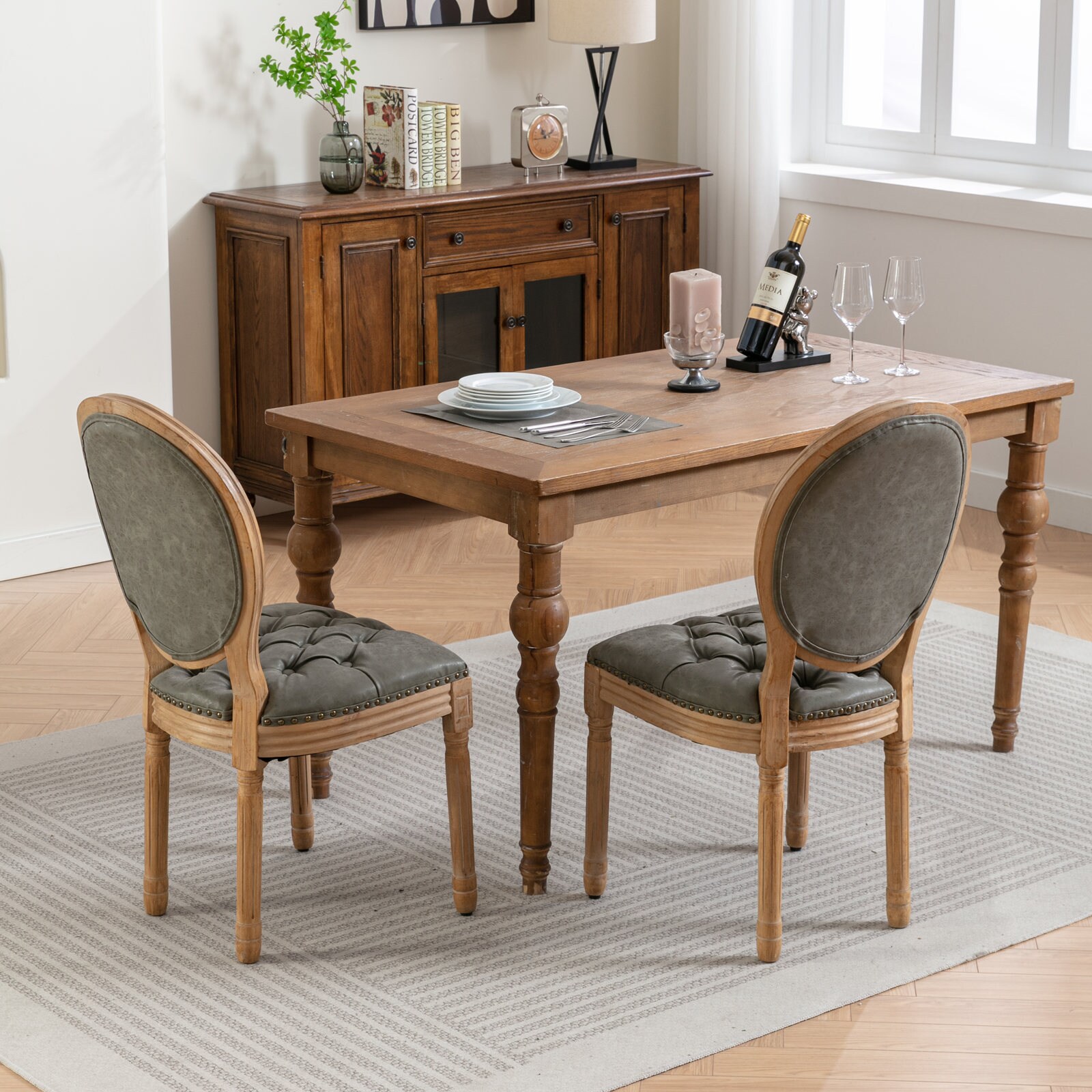 Hrinhom HC-W7004-OLIVE GREEN Dining-Chairs - View #3