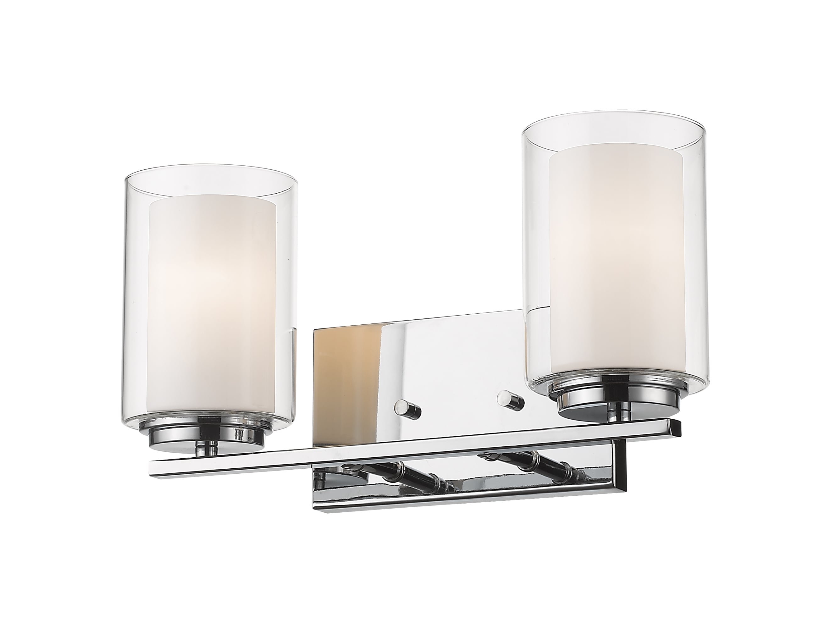 Chrome Dual Glass Shade Dimmable Vanity Light
