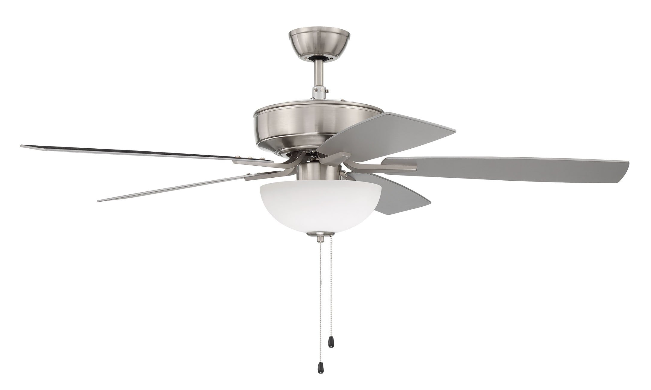 Craftmade P211BNK5-52BNGW Pro Plus 52-in Brushed Polished Nickel with Brushed Nickel Blades Ceiling Fan With Light ( 5 -Blade )