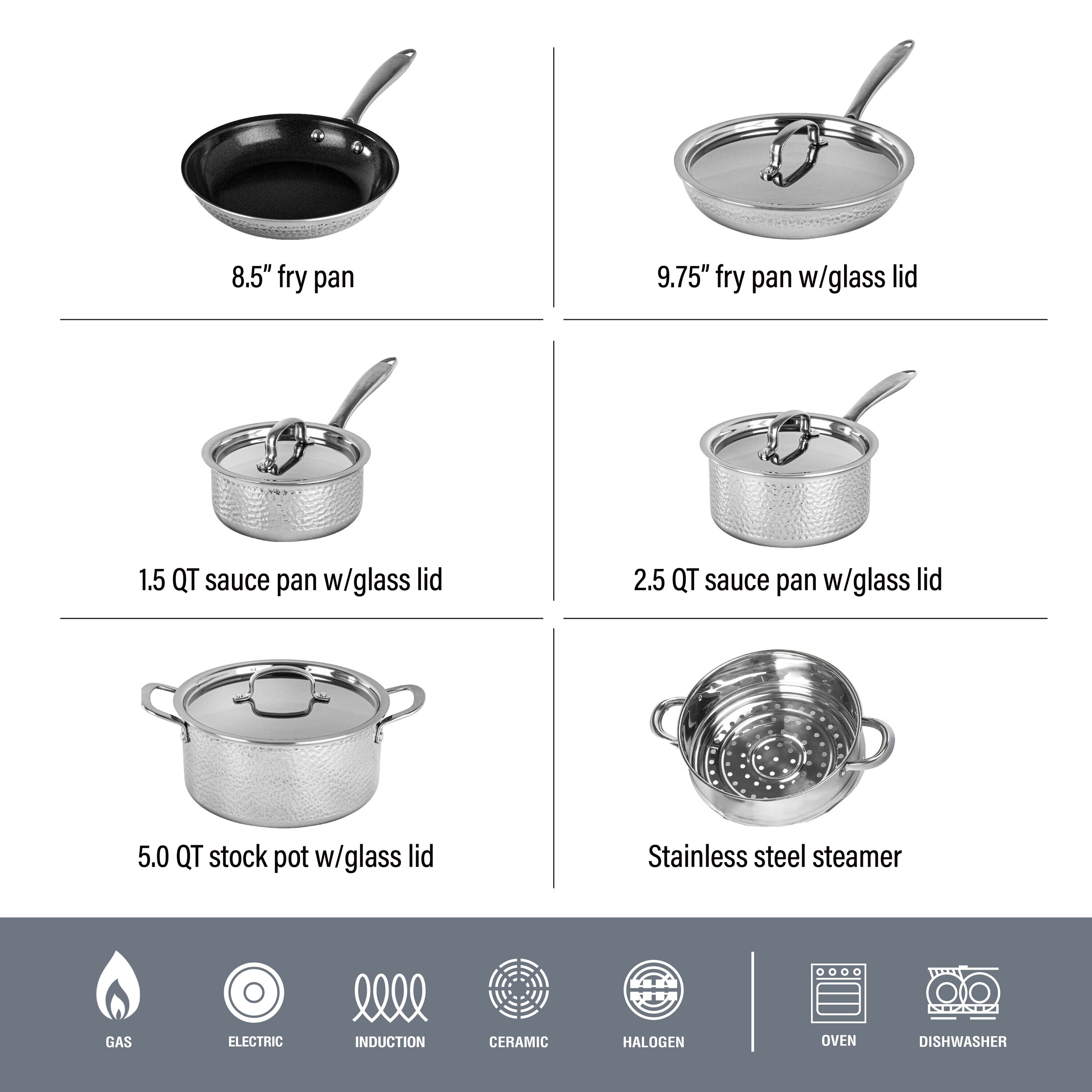 GraniteStone Diamond GraniteStone Diamond Emerald Green 13.97-in Aluminum  Cookware Set with Lid in the Cooking Pans & Skillets department at