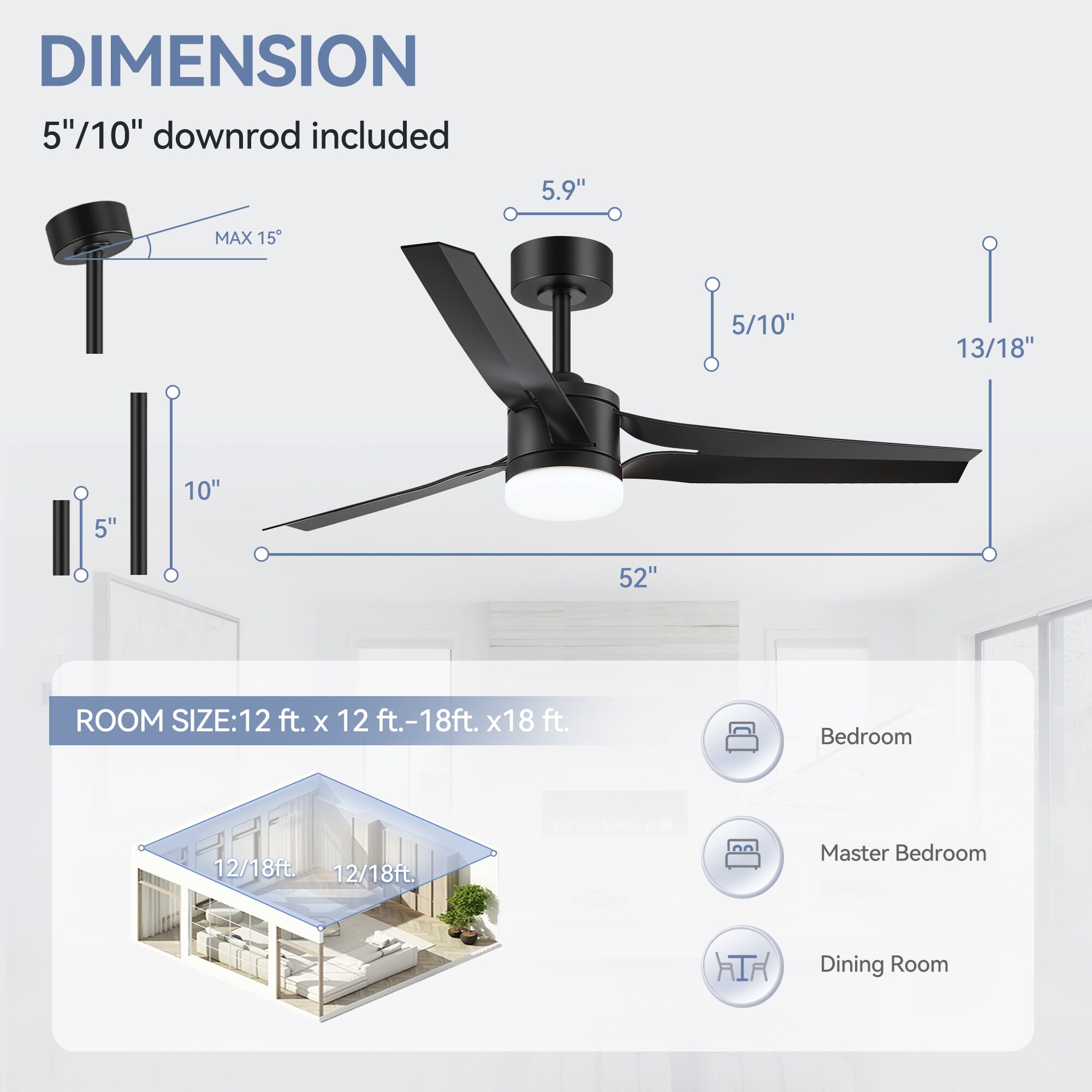 Flashwind A23ZY23047AB Ceiling-Fans - View #3