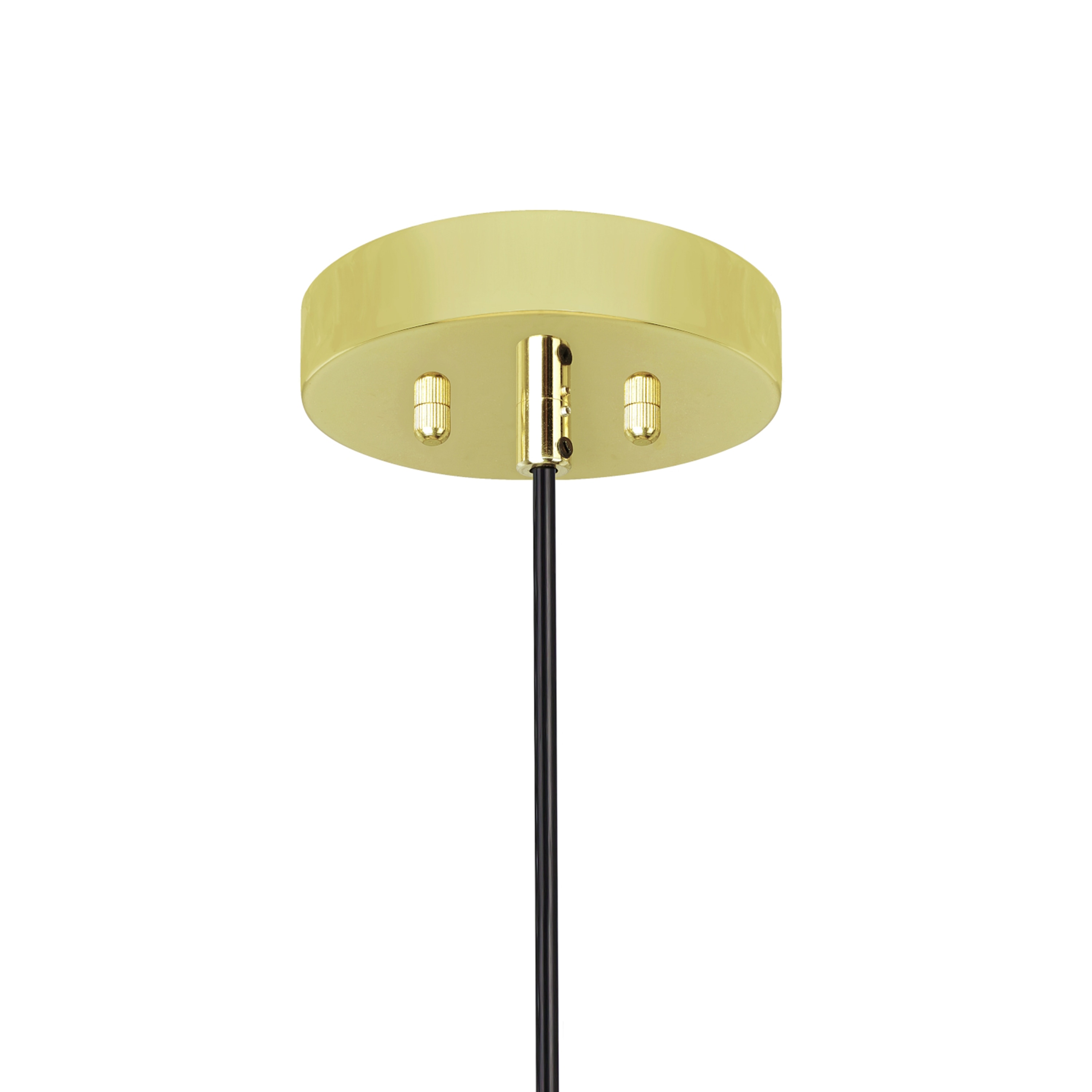 Polished Brass Mini Drum Pendant Light, 60" Height