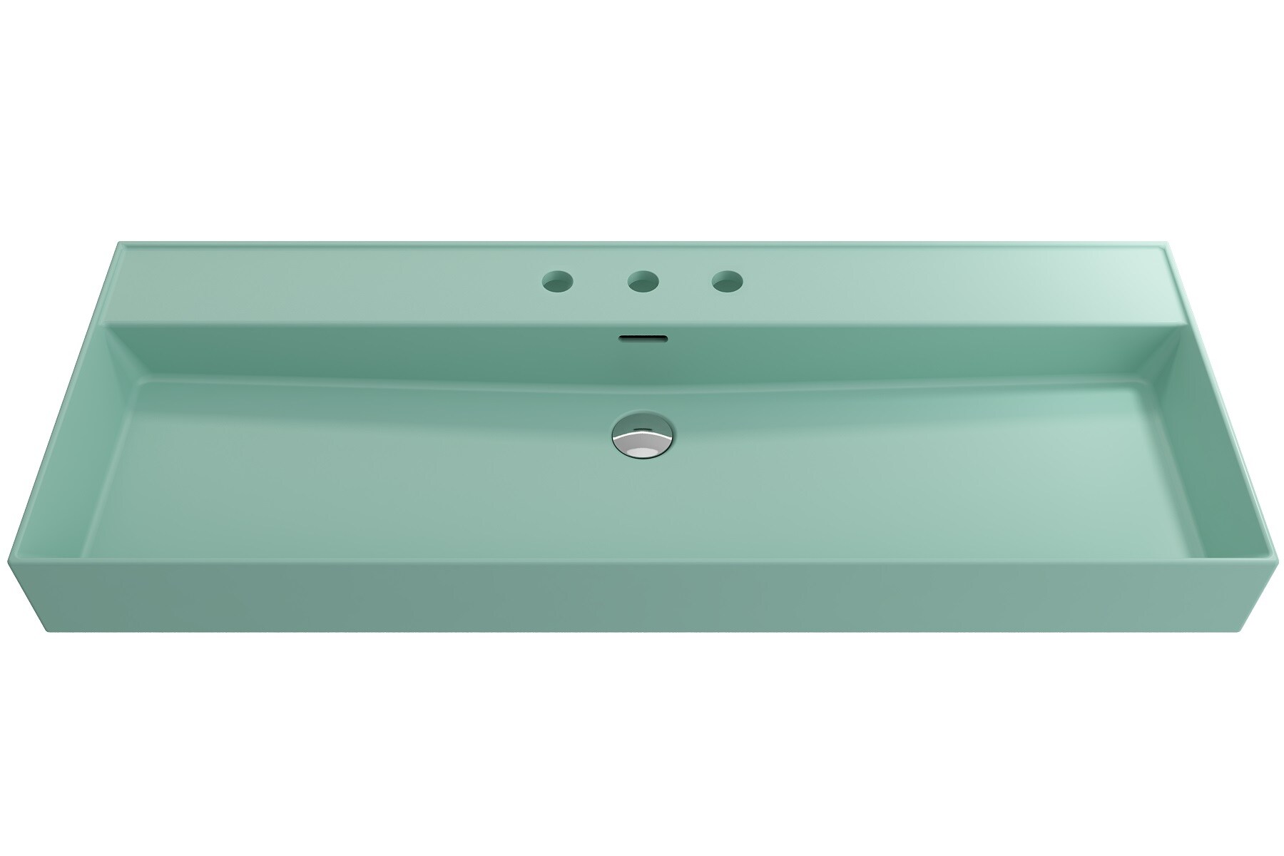 BOCCHI 1394-033-0127 Fire Clay 18.25-in Wall-mount Rectangular Modern Matte Mint Green Bathroom Sink