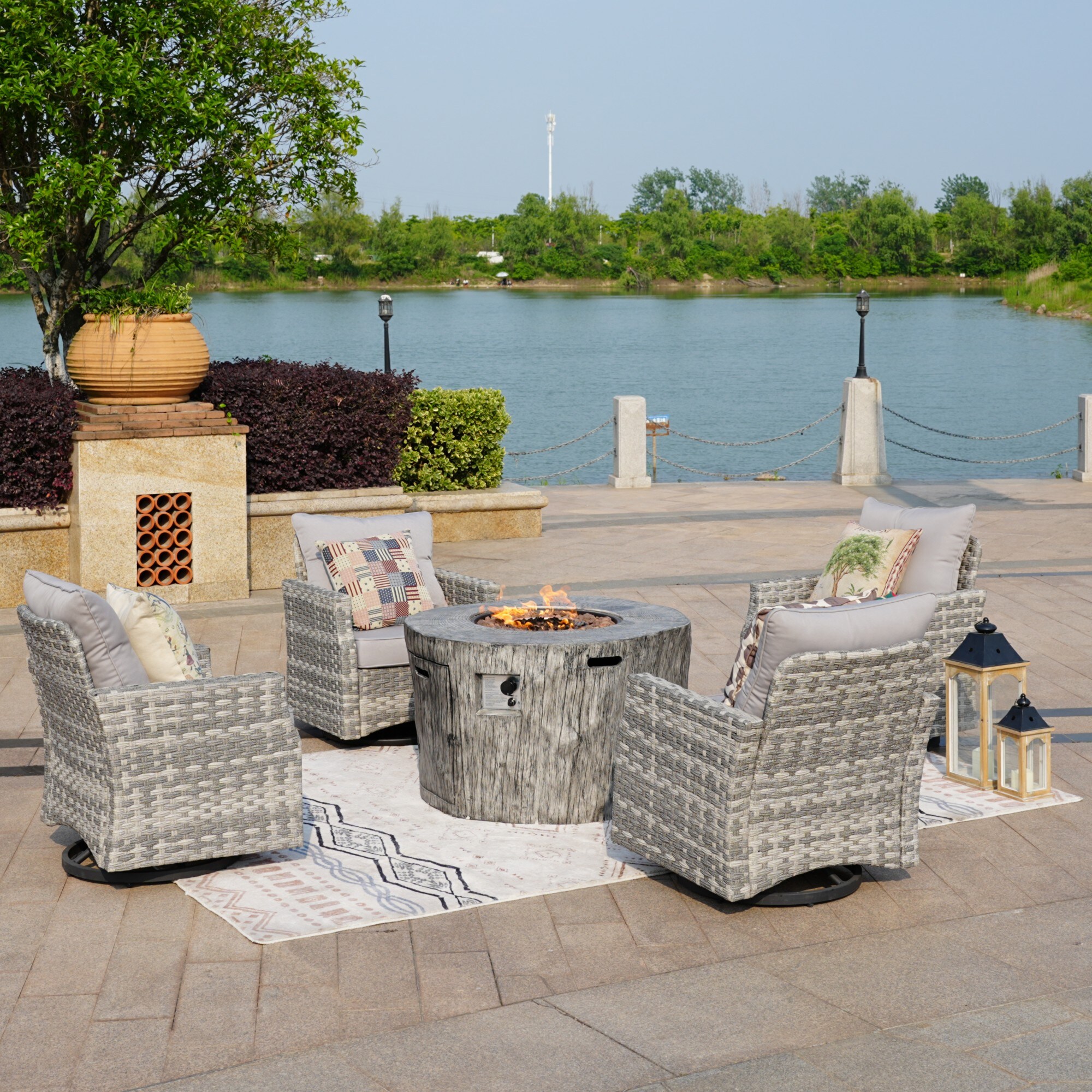 Direct Wicker DWG-2334SC&2181 Outdoor-Gas-Firepits - View #2