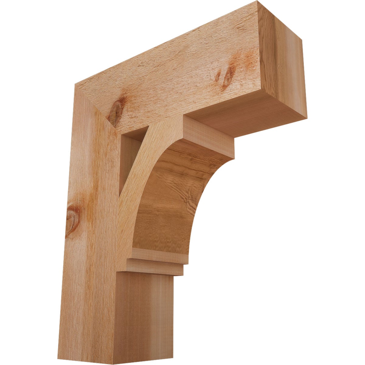 Ekena Millwork BKT06X18X22IMP05RWR Imperial Block Rough Sawn 6-in x 18-in x 22-in Western red cedar Brown Wood Standard bracket