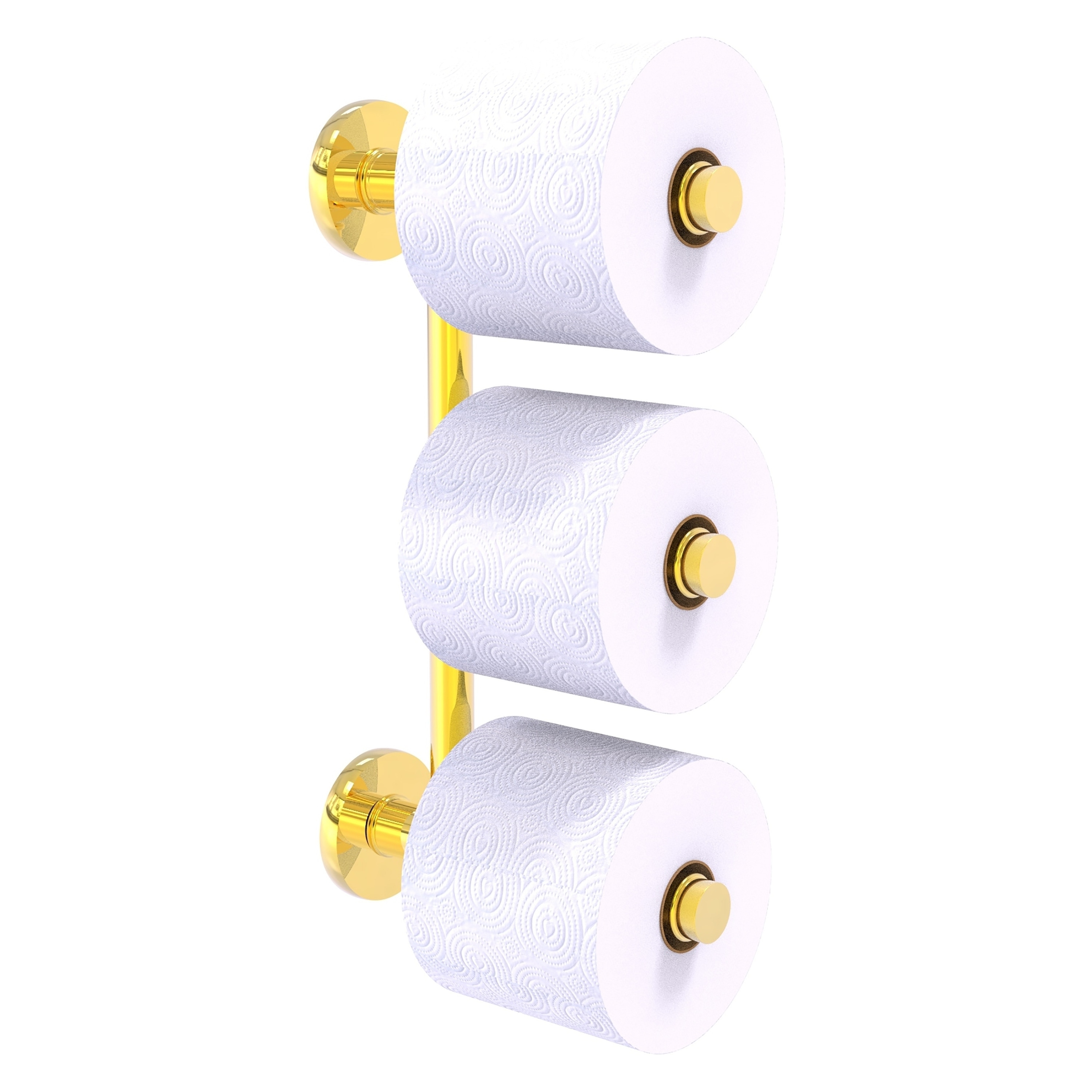Allied Brass P1000-24-3-PB Prestige Skyline Polished Brass Wall mount Double post Toilet Paper Holder 3 -Rolls