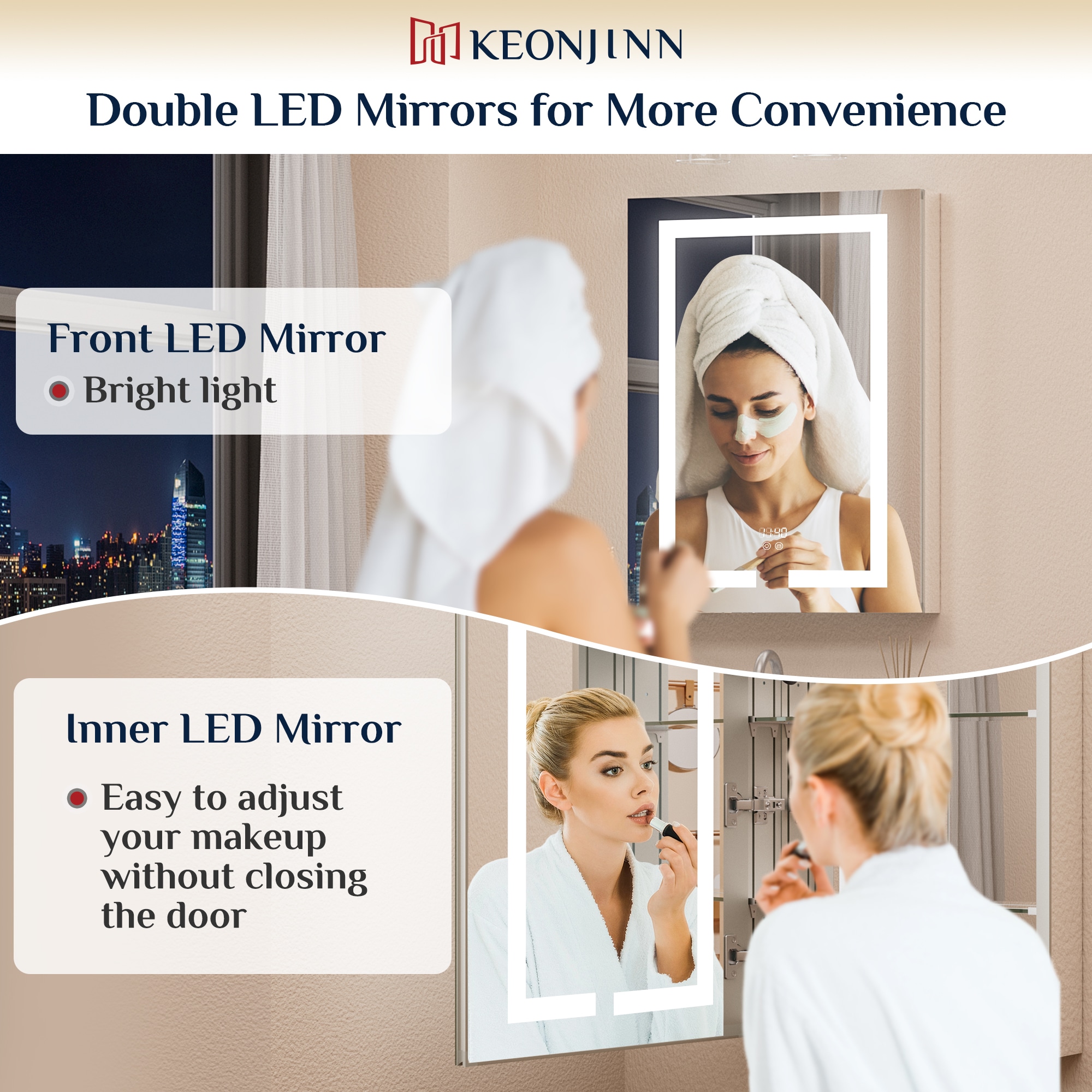 Keonjinn LW-JG-ZG-7681 Bathroom-Medicine-Cabinets - View #5