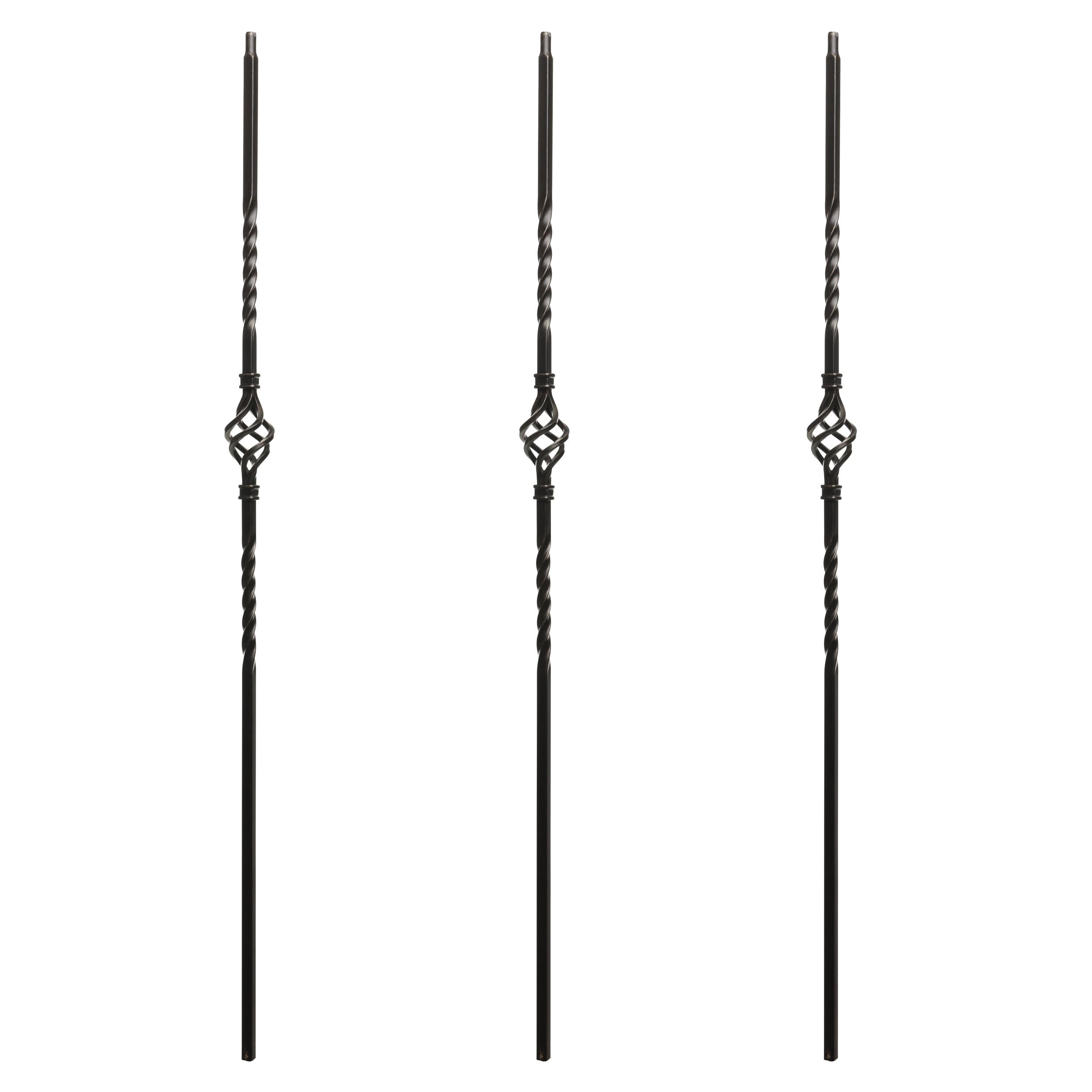 RELIABILT WGT04RB 43-in x 0.5-in Rubbed Bronze Wrought Iron Basket Stair Baluster (3-Pack)