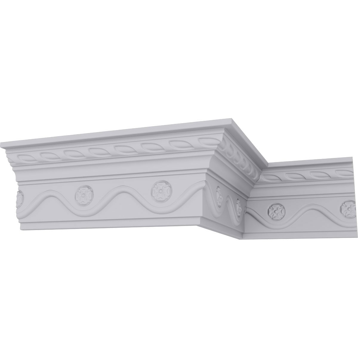 Ekena Millwork MLD03X02X04AL-CASE-8 2-1/8-in T x 3-7/8-in W x 7-ft 10-1/2-in L Primed Urethane MLD03X02X04AL-CASE-8 Crown Moulding 8 -Pack