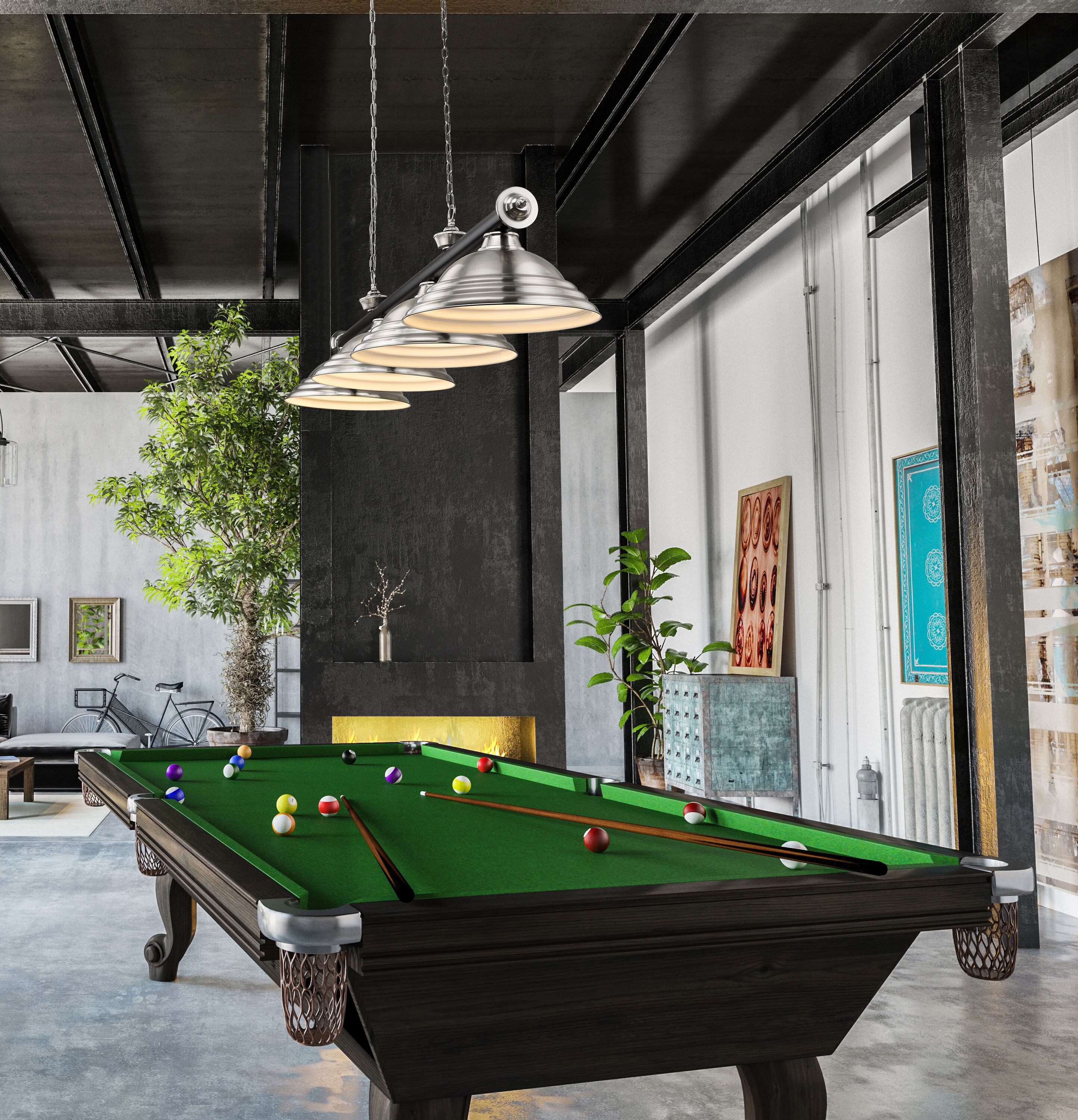 Z-Lite 2306-4MB-BN-SBN Pool-Table-Lighting - View #6