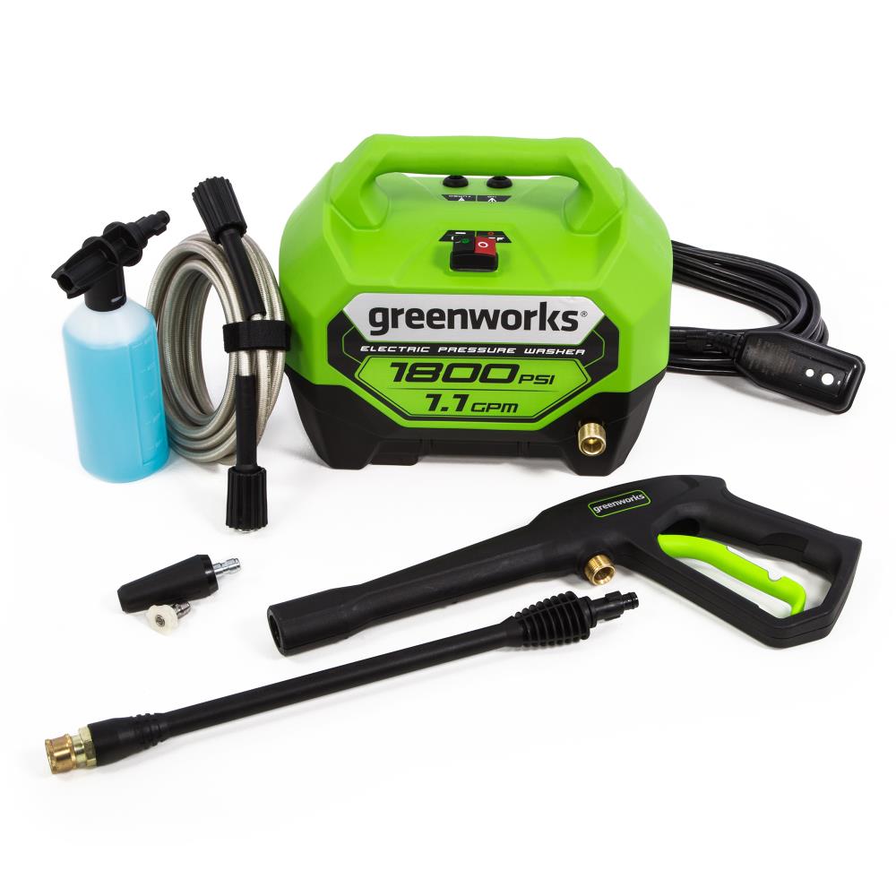 NEW Greenworks 1800PSI 1.1GPM Portable Electric Pressure Washer Kit GPW1804TN
