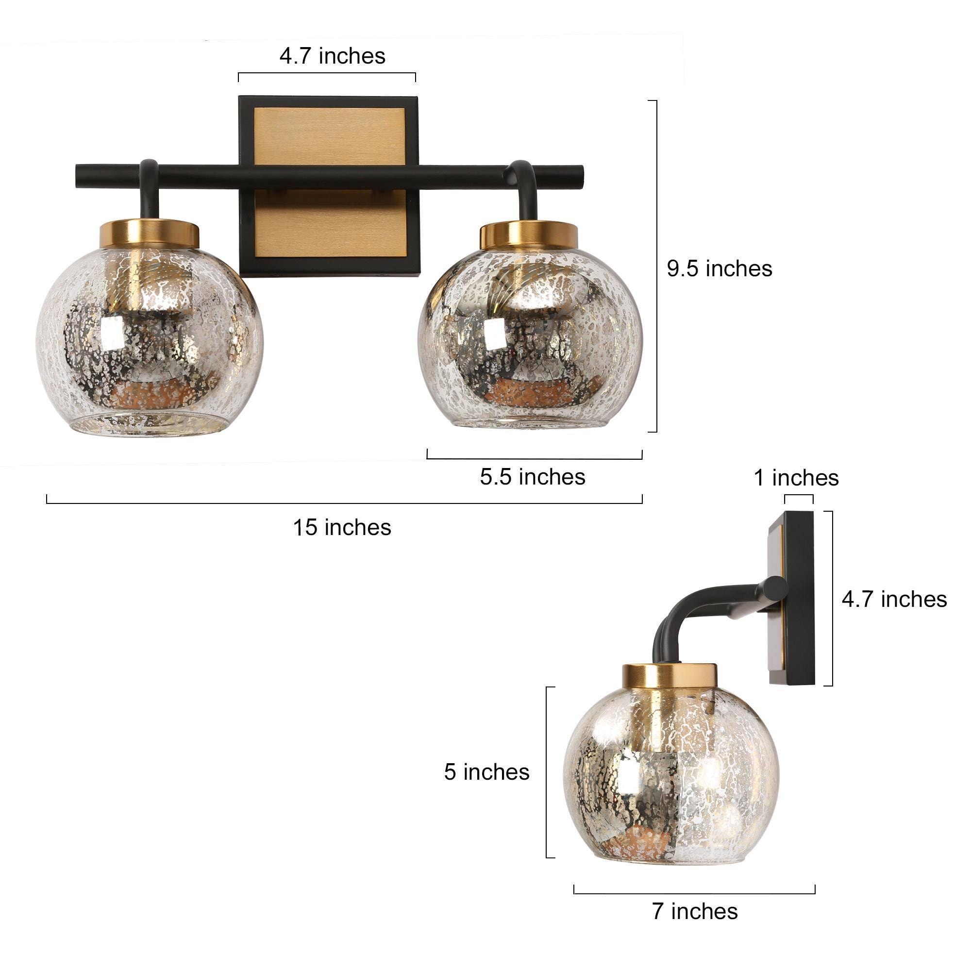 ZEVNI Mylodia Modern Farmhouse 15-in 2-Light Polished Gold LED Mid ...