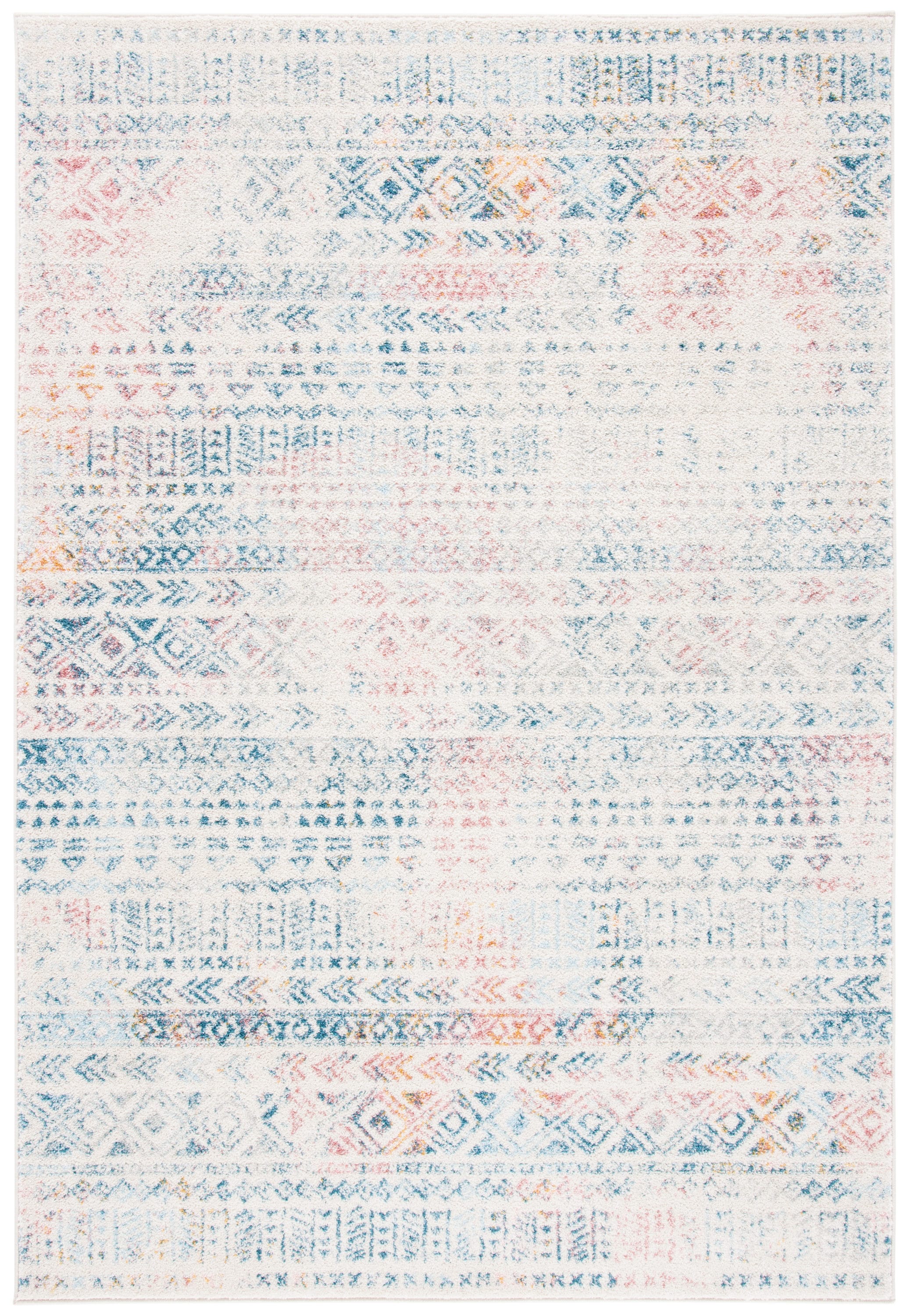 Safavieh TUL263A-5 Tulum Hobbs 5 x 8 (ft) Loomed Polypropylene Ivory/Terracotta Rectangular Indoor Geometric Bohemian/Eclectic Area rug
