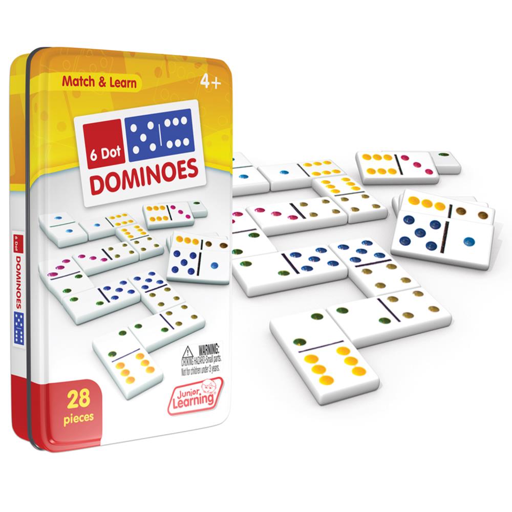 Junior Learning JRL484-2 Dot Dominoes, 2 Sets (Tile Game)