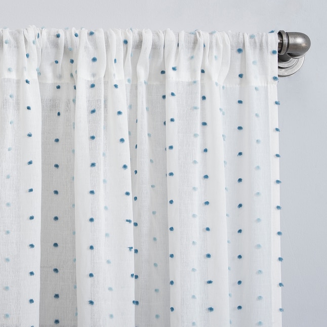 Single Curtain Panel In The Curtains, Blue Polka Dot Sheer Curtains