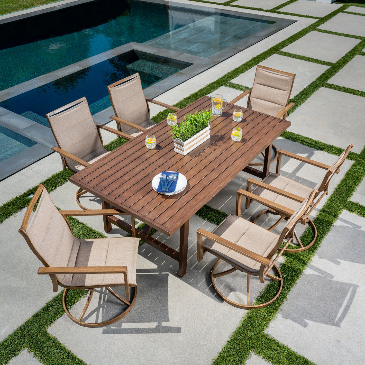 Mod Furniture ATLASDN7PCSW6-TAN Patio-Dining-Sets - View #8