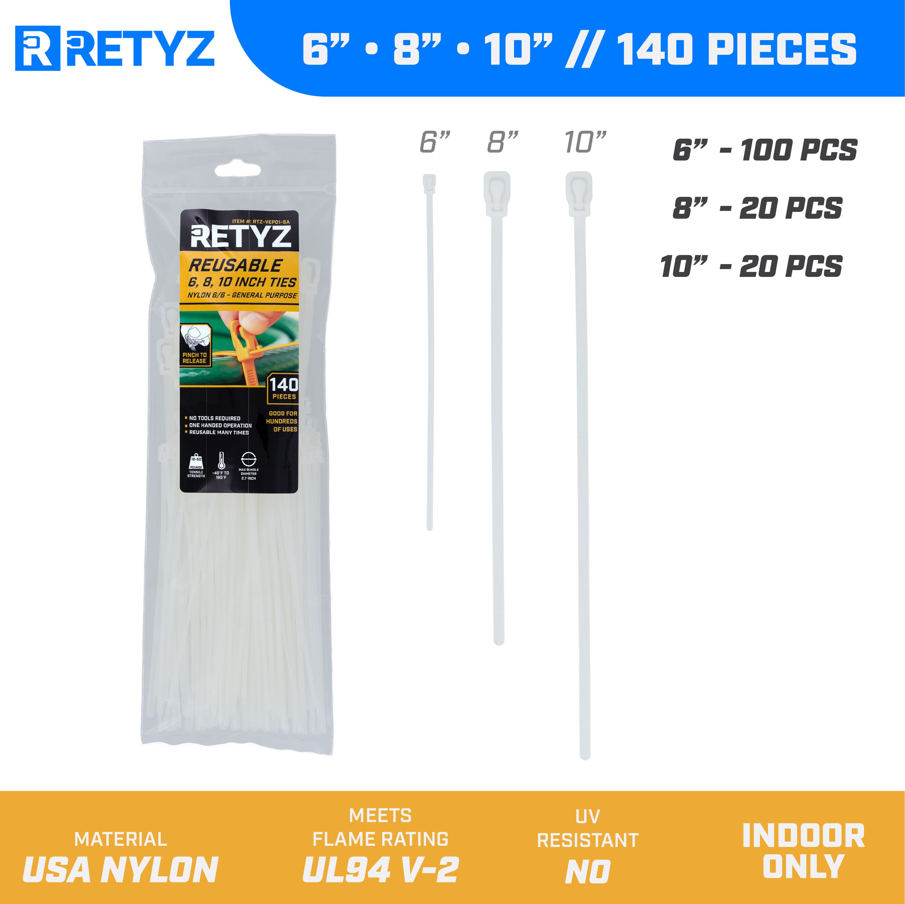 RETYZ RTZ-VEP01-VA Cable-Ties - View #2
