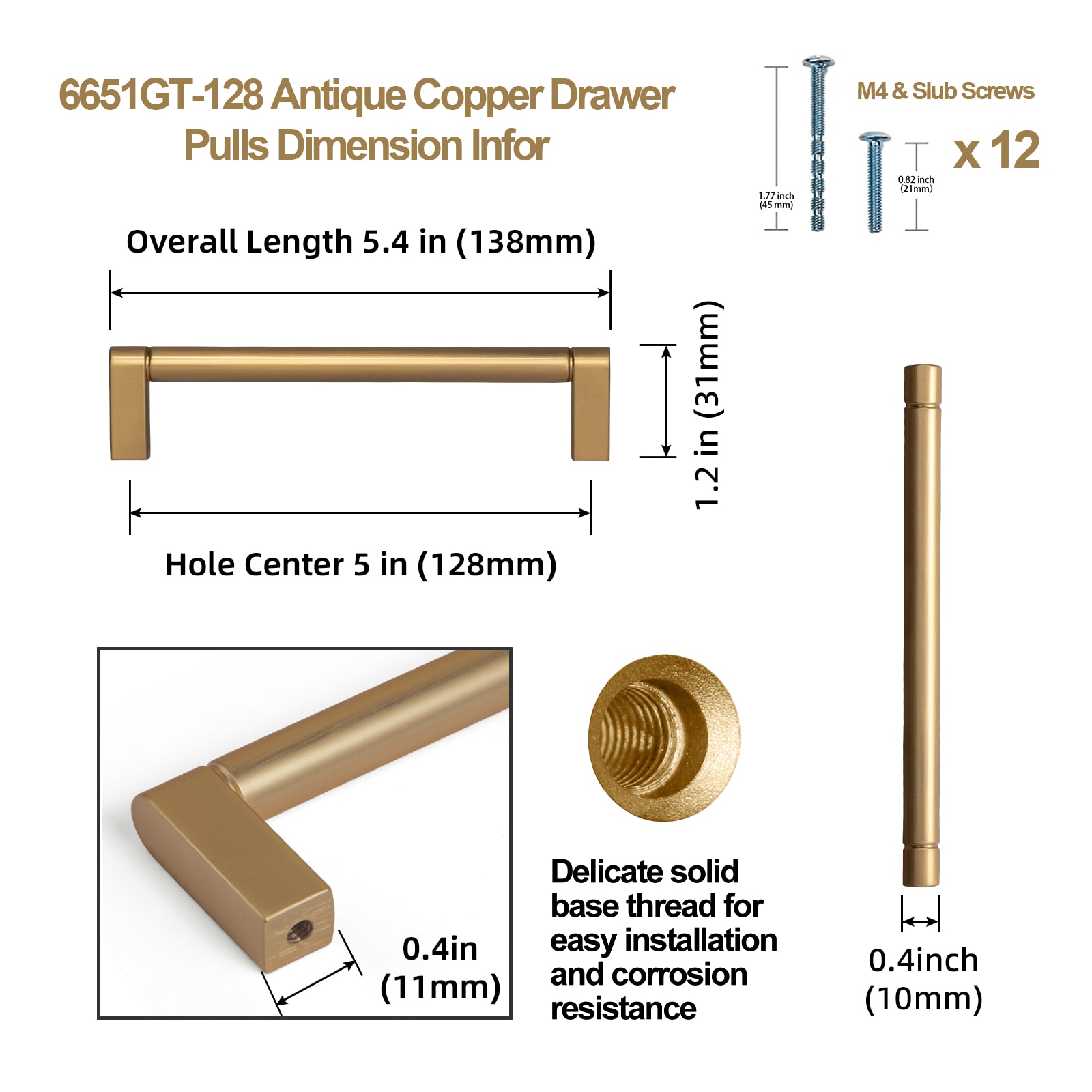 Miaokesen 6651CB-128 Cabinet-Pulls - View #2