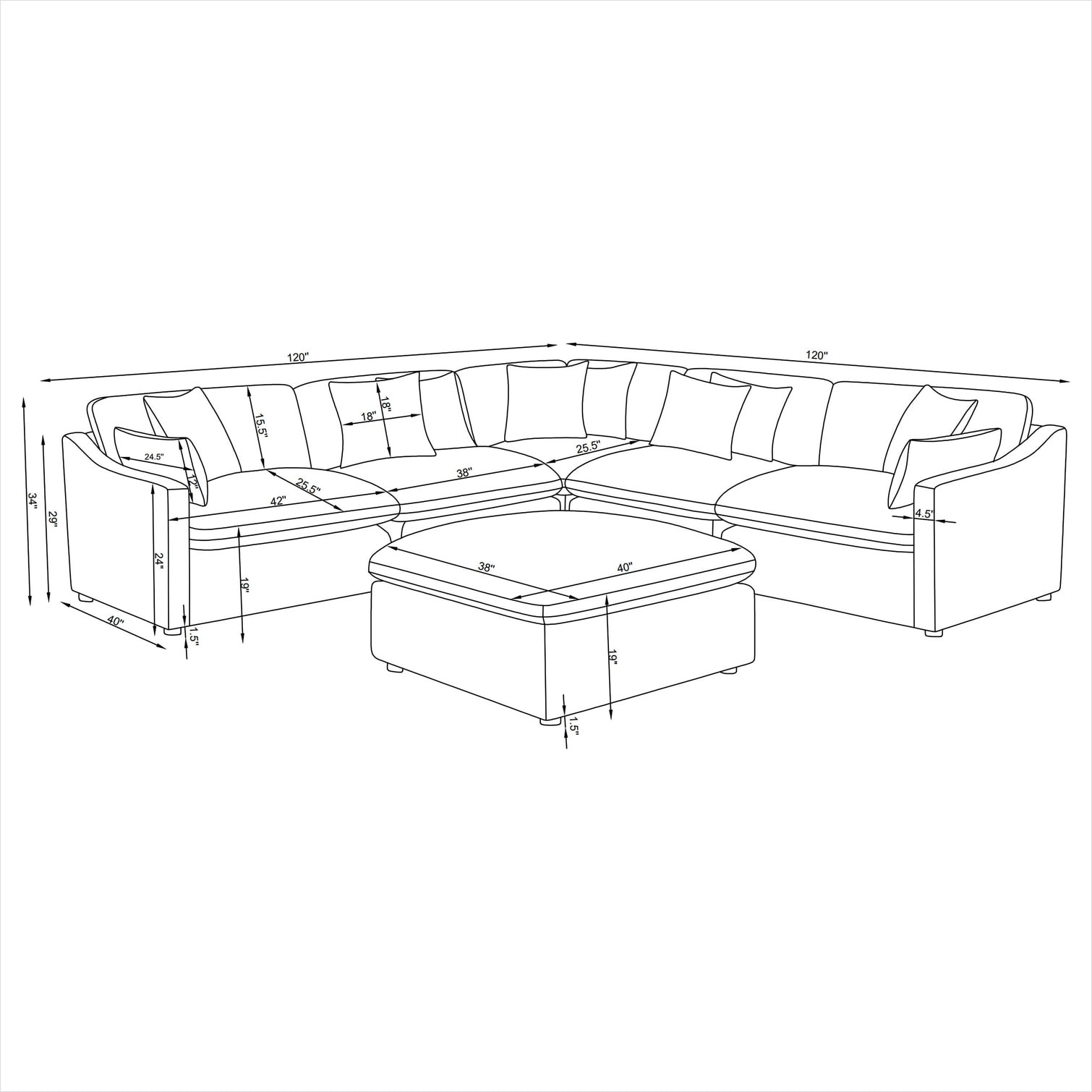 SunJet QAX7EIPWIV7P Sofas-Loveseats - View #3