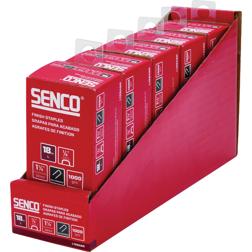 SENCO L15BABR 1/4 in. W X 1-1/4 in. L Galvanized Finish Staples 18 Ga. 1000 pk