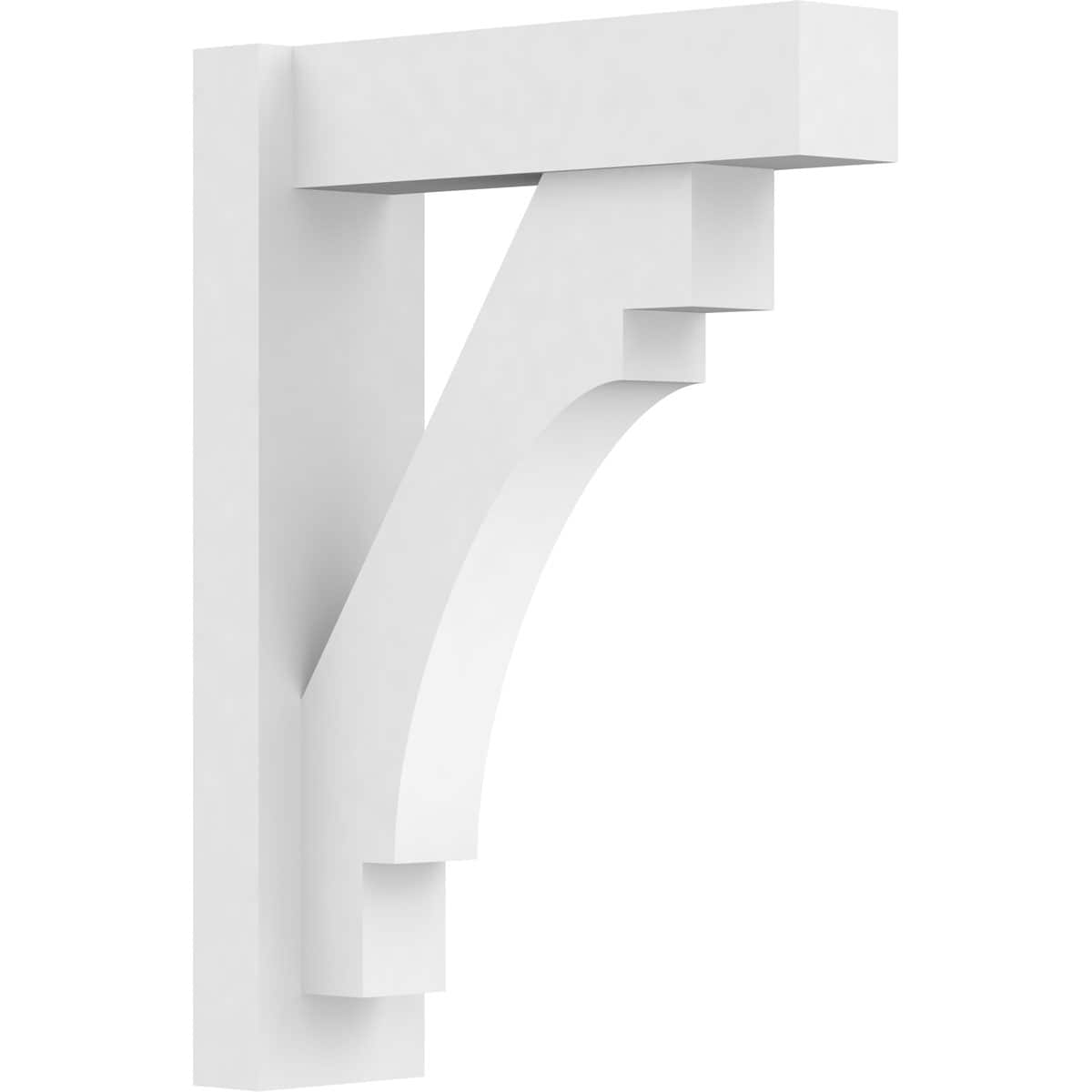 Ekena Millwork OUTP05X16X22MRC05 5-in W X 16-in D X 22-in H Merced Architectural Grade PVC Outlooker with Block Ends