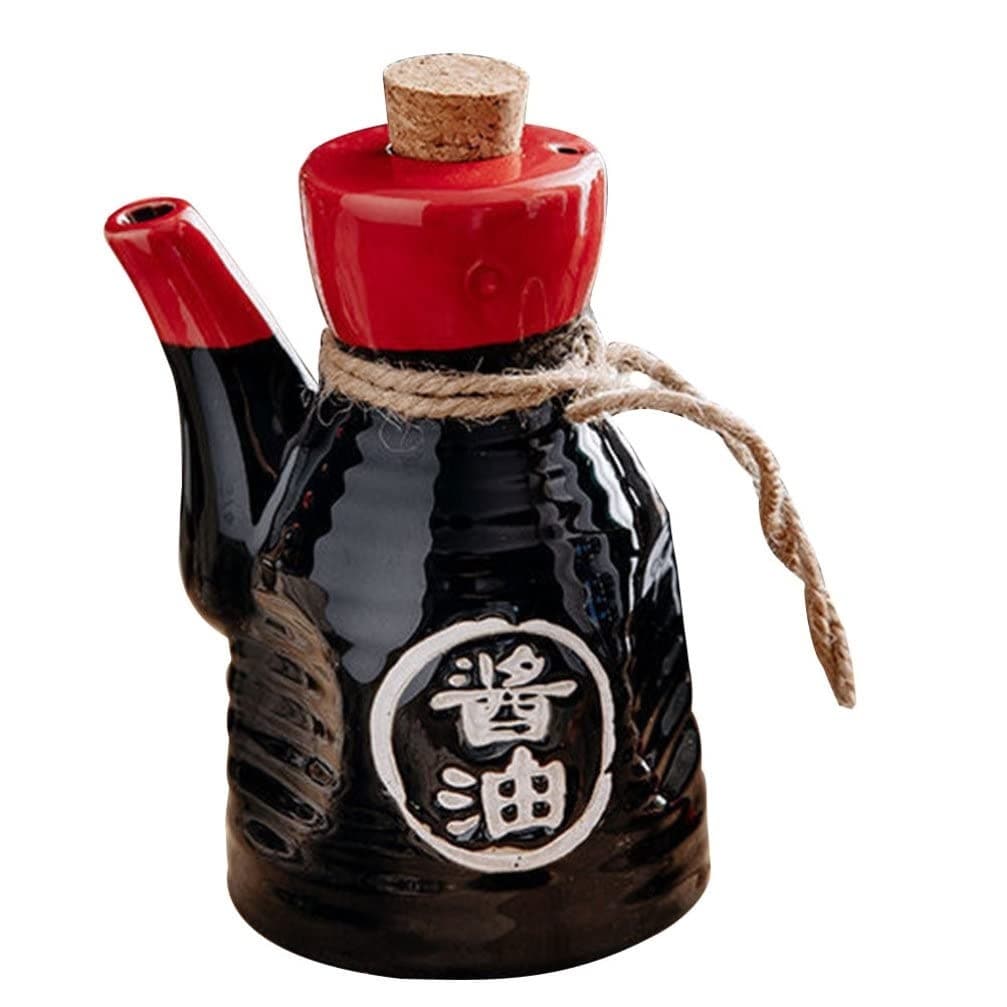 Aoibox  Japanese Style Ceramic Soy Sauce Dispenser Bottle 7 fl oz for Oils Vinegars and Seasonings Home