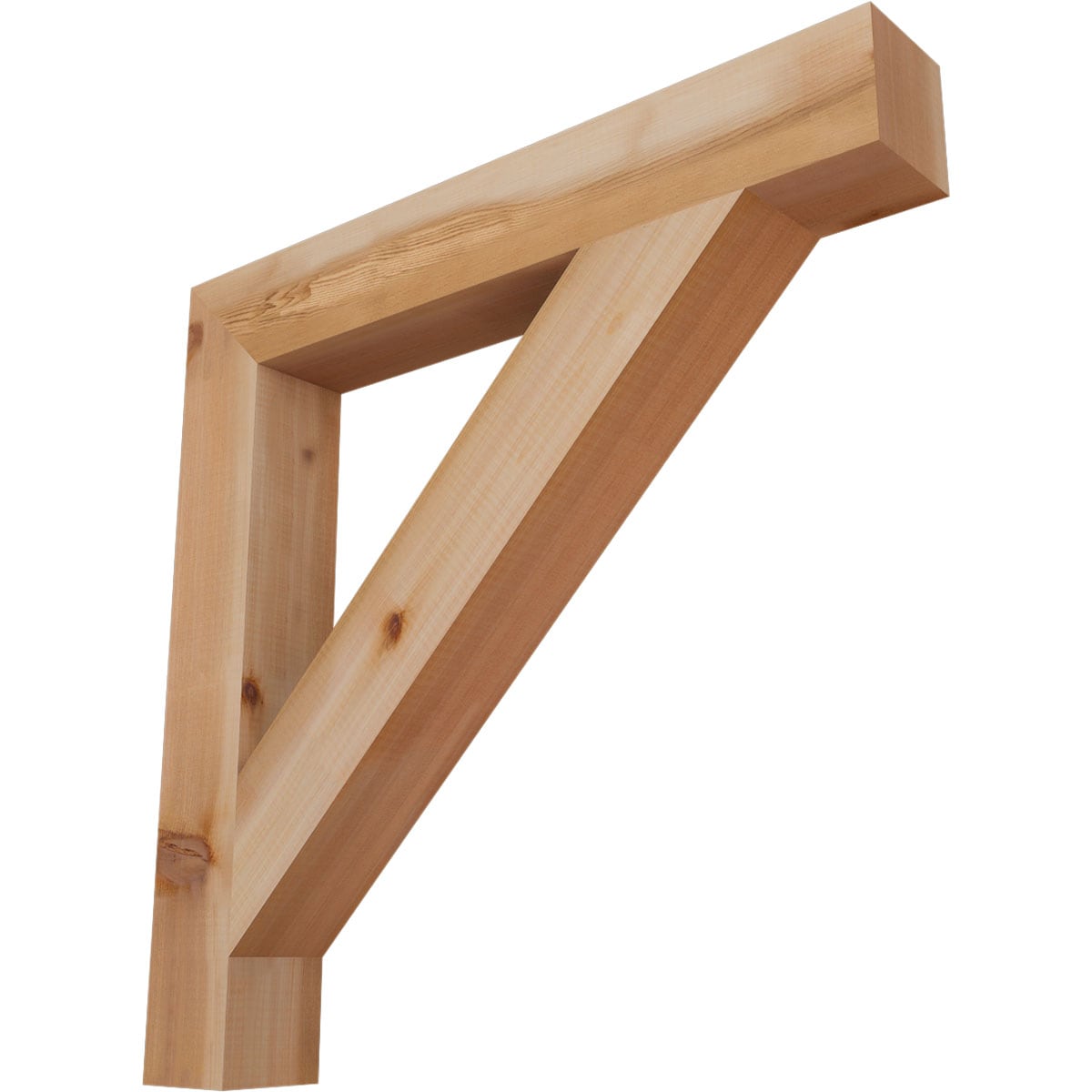 Ekena Millwork BKT04X28X28TRA05SWR Traditional block smooth 3-1/2-in x 28-in x 28-in Western Red Cedar Wood Standard Bracket
