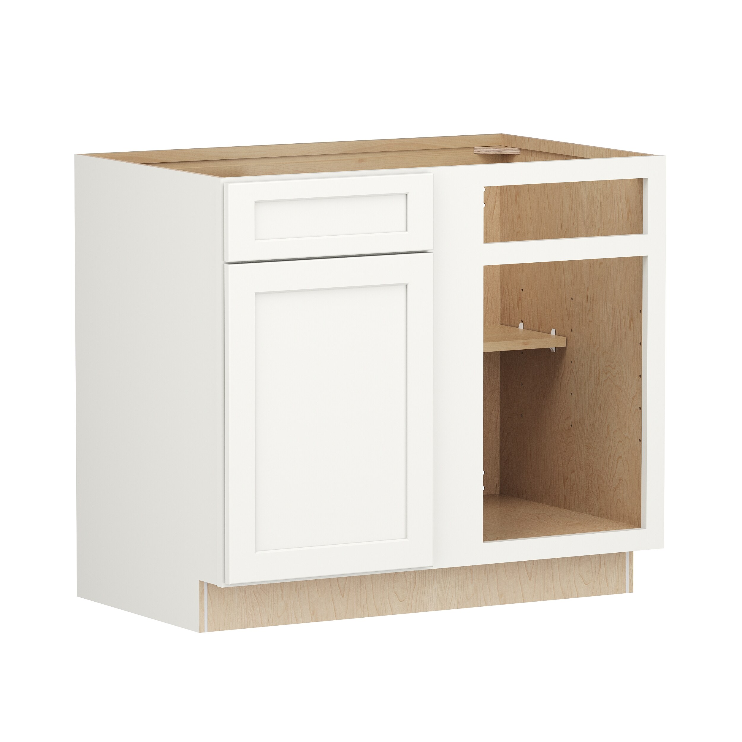 Shenandoah PRO Express SPE 90MPS-23425 Breckenridge 39-in W x 34.5-in H x 24-in D Linen Full Overlay Blind Blind Corner base Fully assembled Plywood Cabinet (Recessed Panel Shaker)