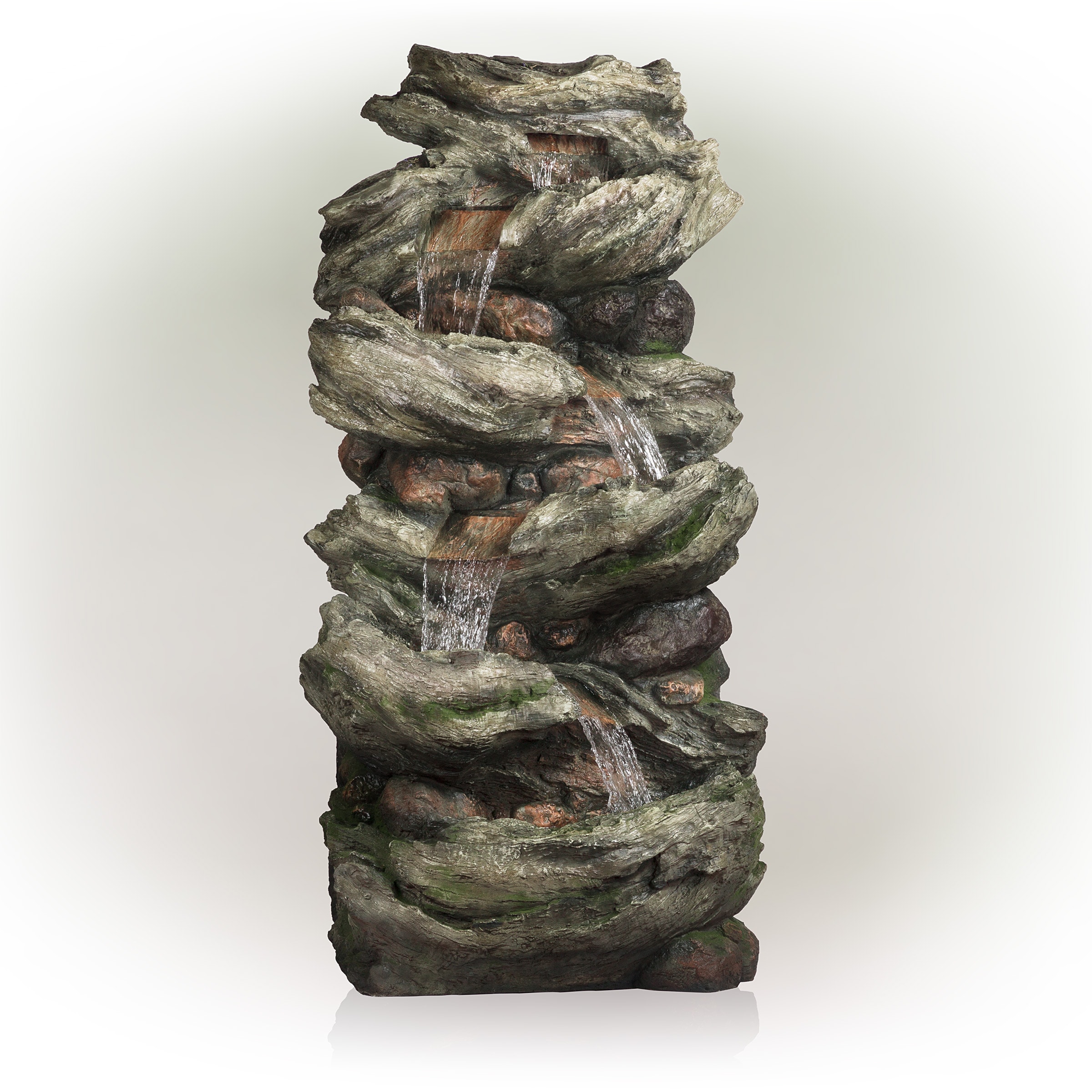 Alpine Corporation WIN1424 81-Inches H Resin Water Tiered Outdoor Fountain Pump Included