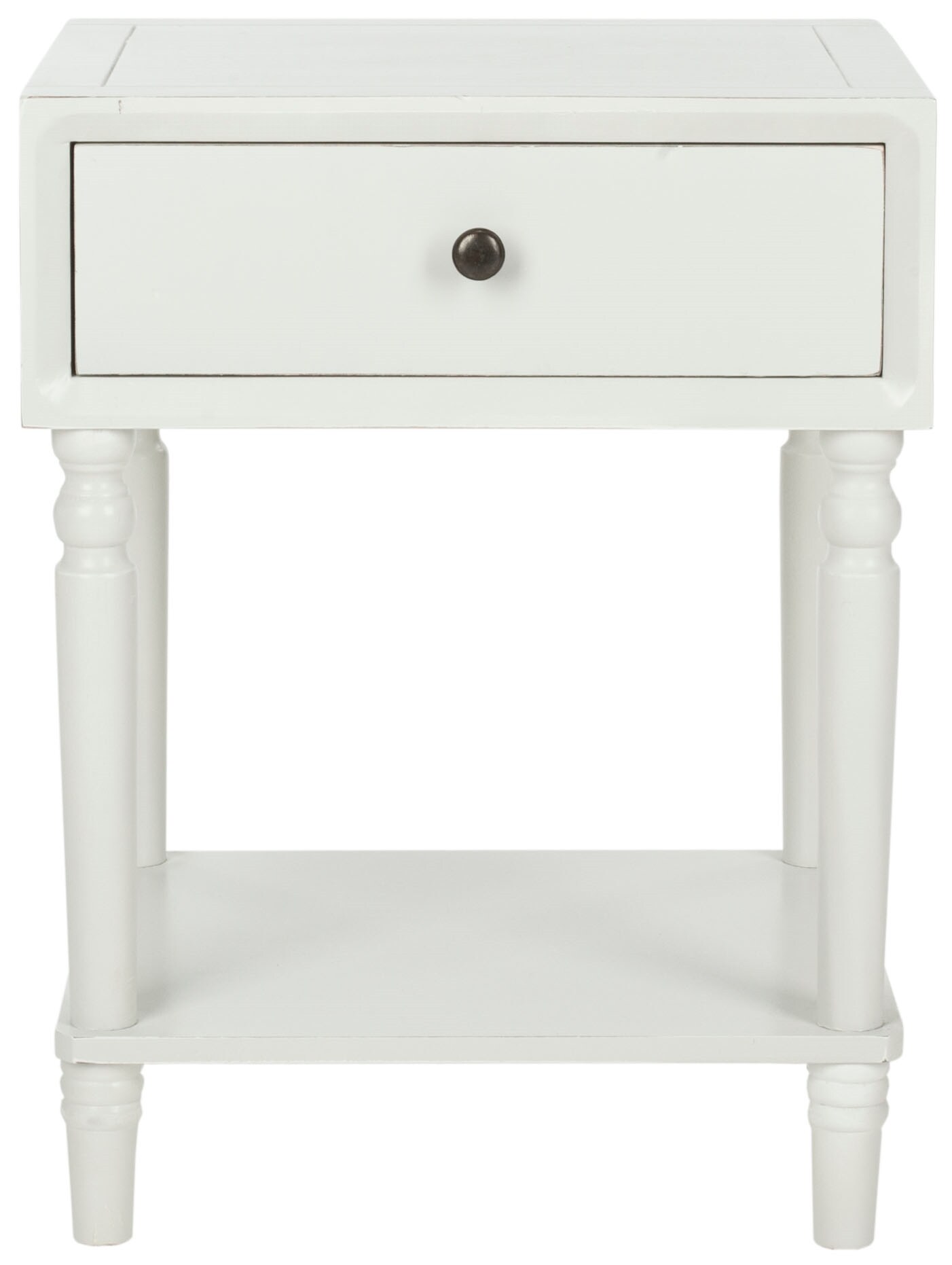 Safavieh Siobhan 18-in W x 24-in H Shady White Wood End Table with ...