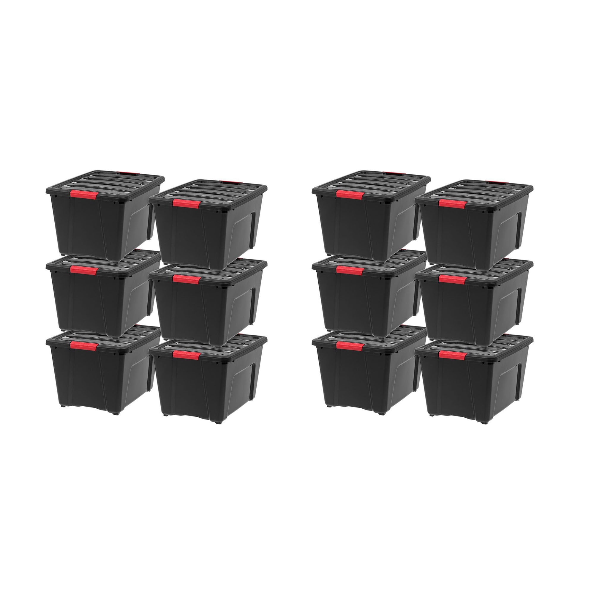 Rubbermaid 4-Pack Medium 8-Gallons Black Weatherproof Heavy Duty Tote with  Latching Lid in the Plastic Storage Containers department at
