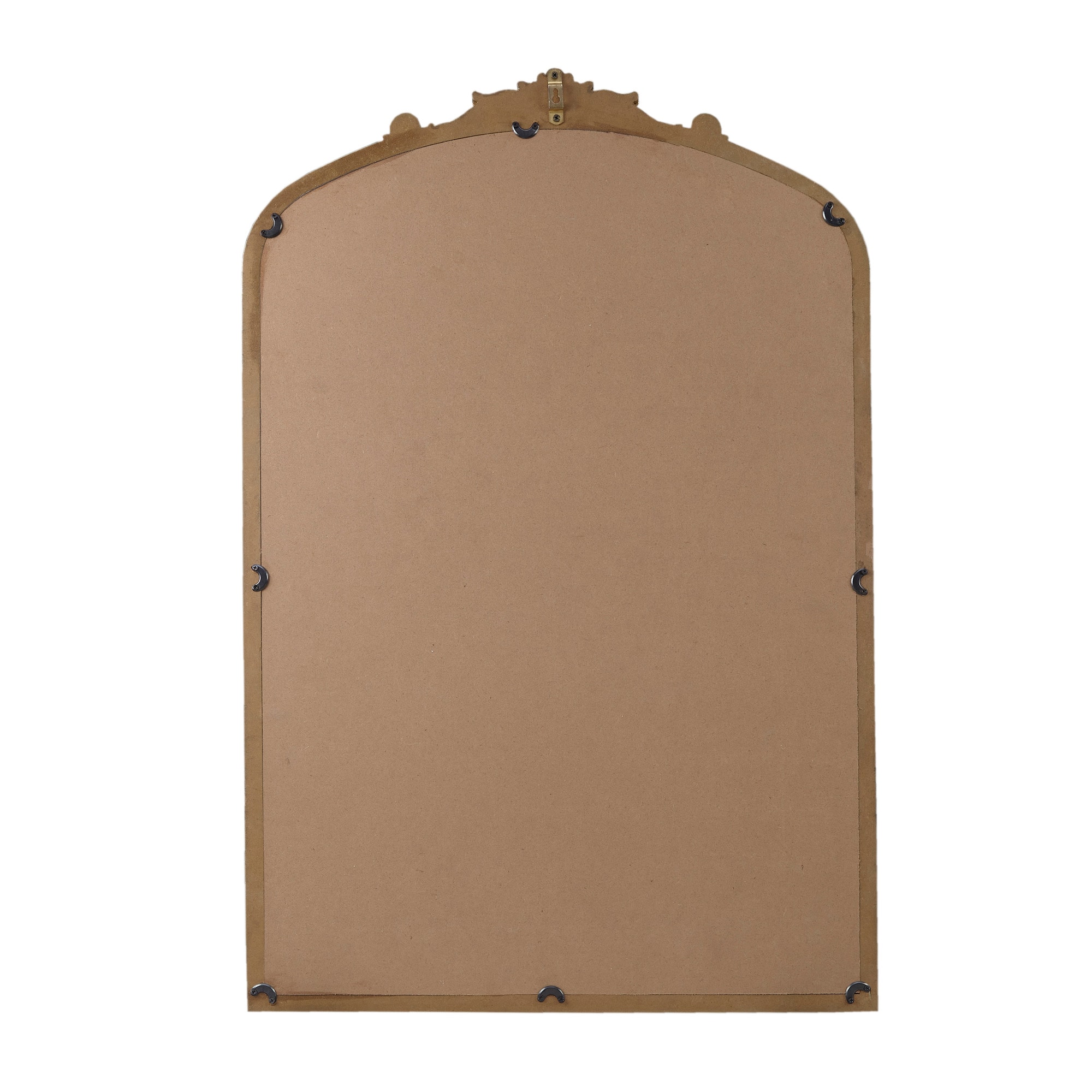 Gold Arched Wall Mirror with Beaded Details and MDF Frame