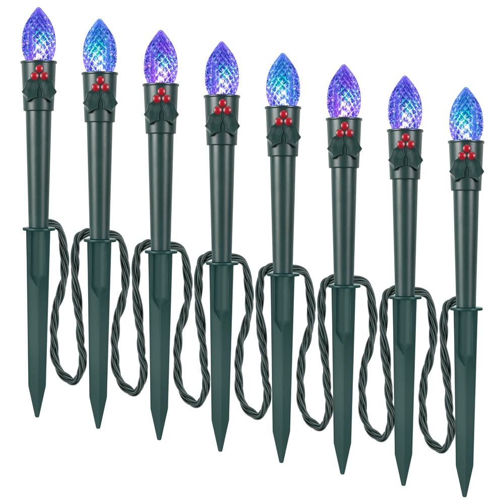 Gemmy 113161 Lightshow 8-Marker Multicolor Christmas Pathway Markers