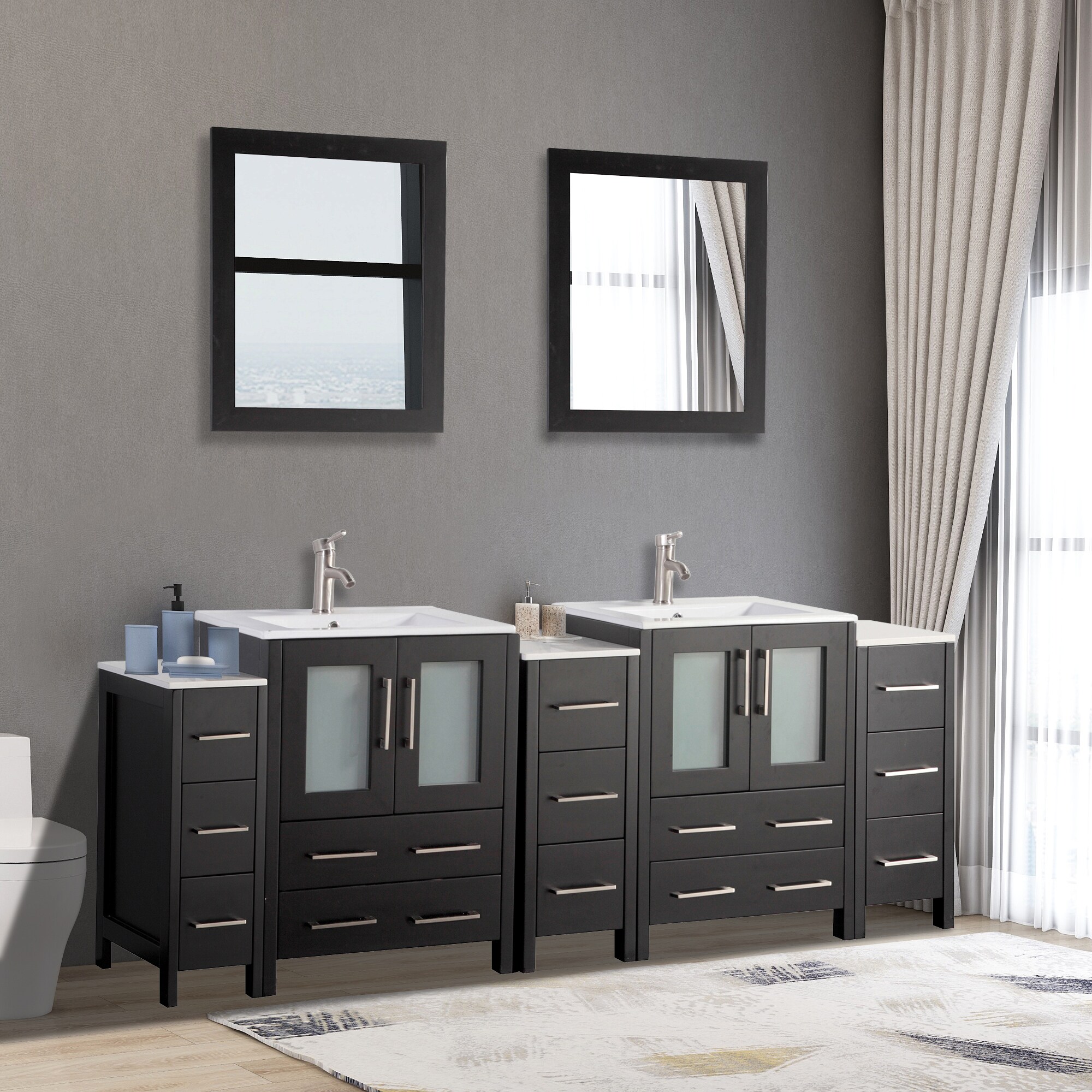 Vanity Art Brescia 84-in Espresso Undermount Double Sink Bathroom ...