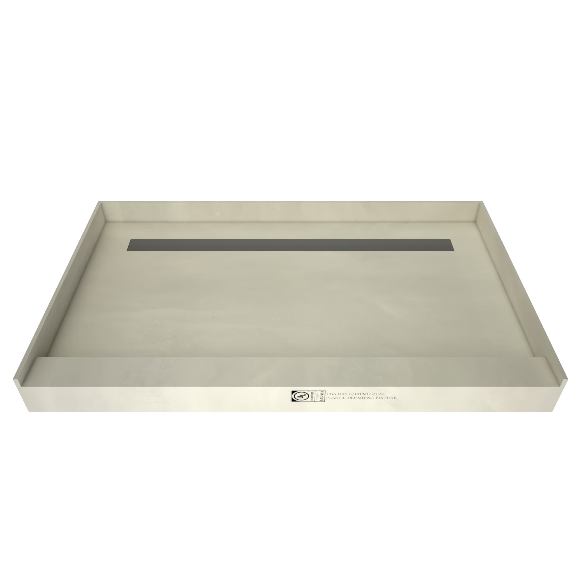 Tile Redi RT4872B-PVC-TT 48-Inches W x 72-Inches L Made for tile Single threshold Threshold Rectangle Shower pan base with 4.5-Inches H Threshold (Back Drain)