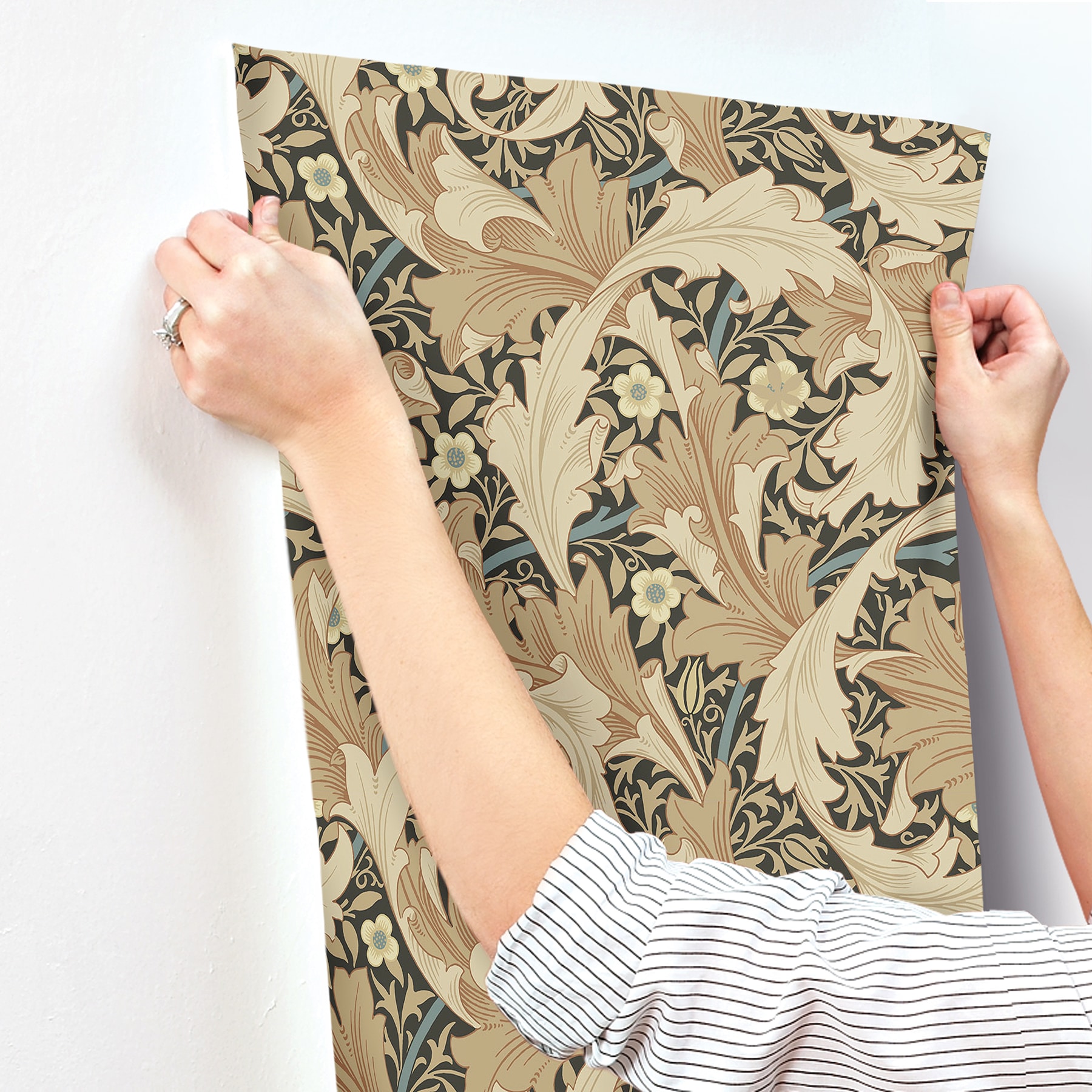 Granville Apricot and Black Floral 3D Wallpaper Roll