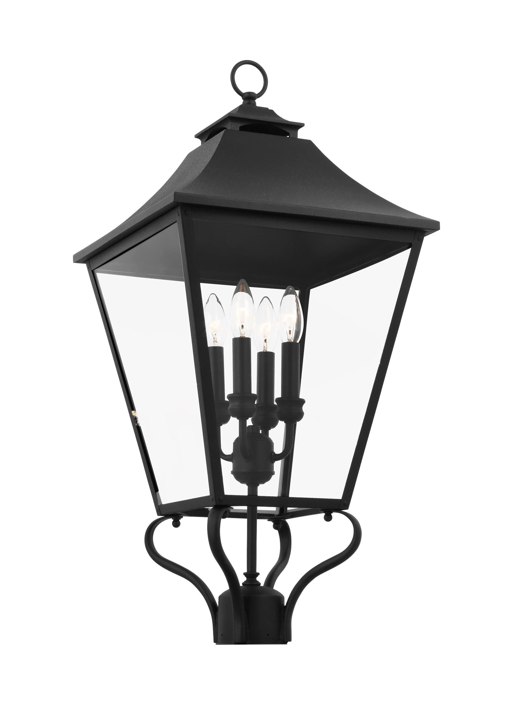 Generation Lighting OL14407TXB Galena 29-in Textured Black Traditional Outdoor Light post lantern