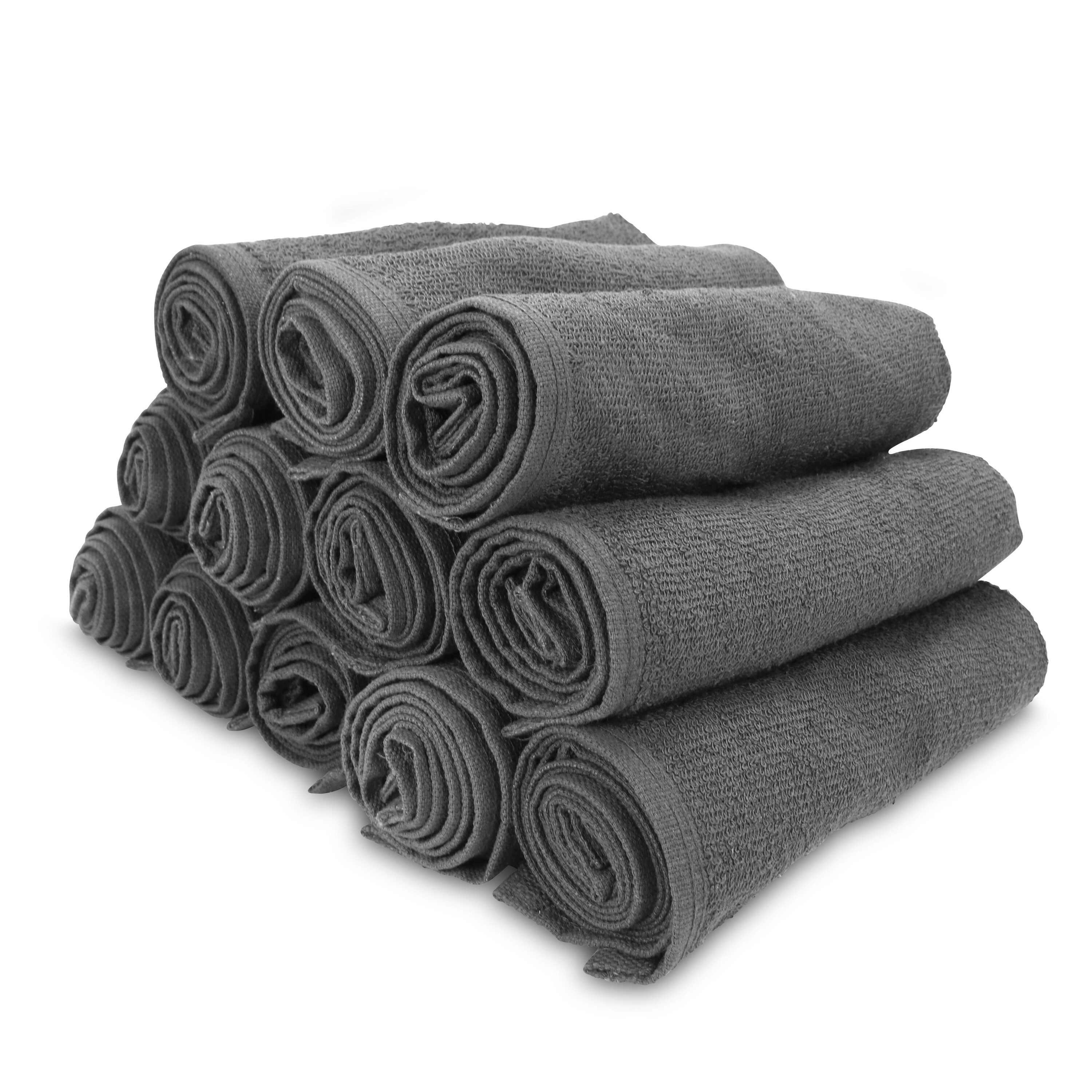 HOSPECO Cotton Salon Towel 16x28 Charcoal - Pack of 12