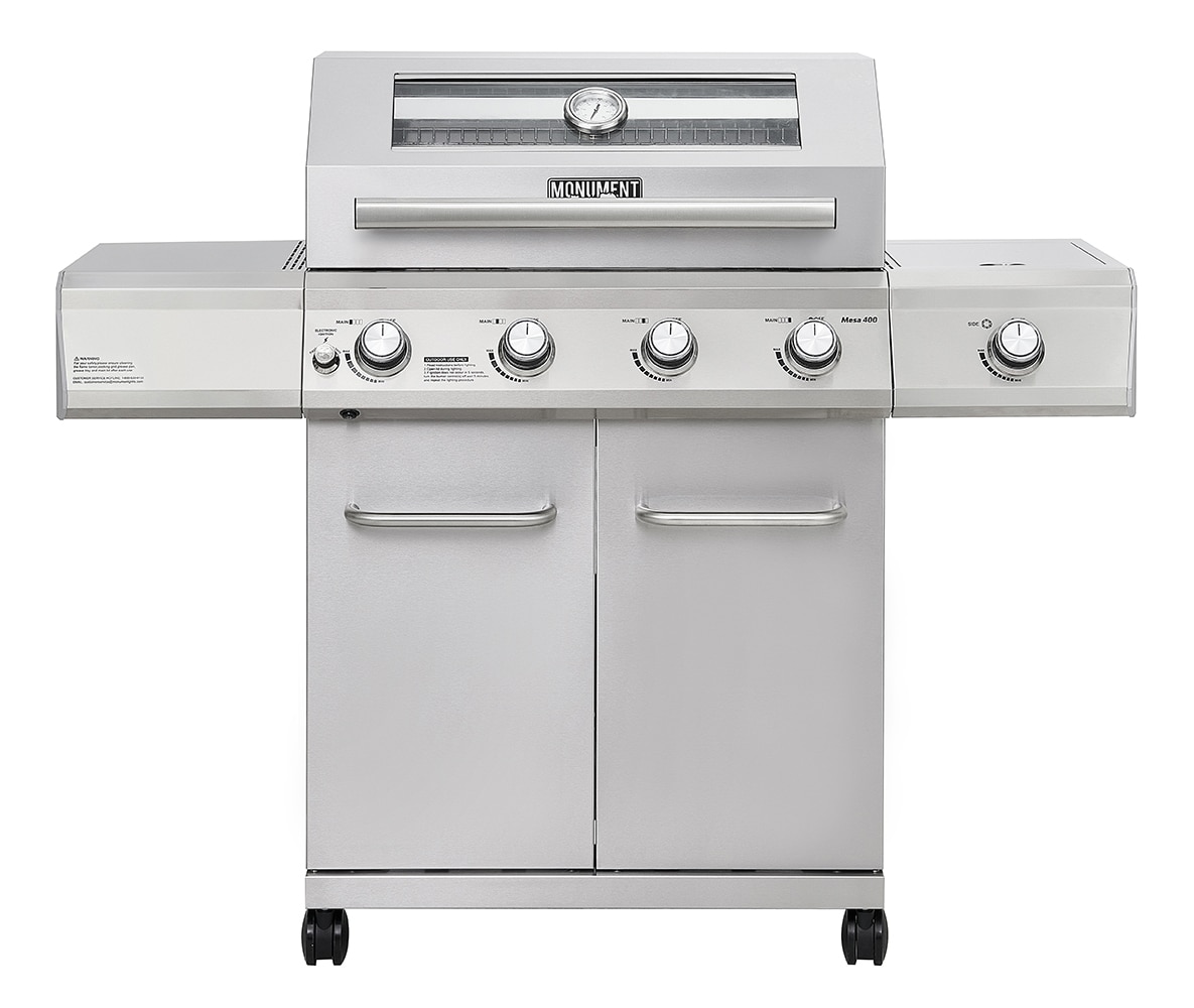 Monument Clearview Red 4-Burner Liquid Propane Gas Grill with 2 Side Burners 35633R Sansujyuku sansujyuku.com