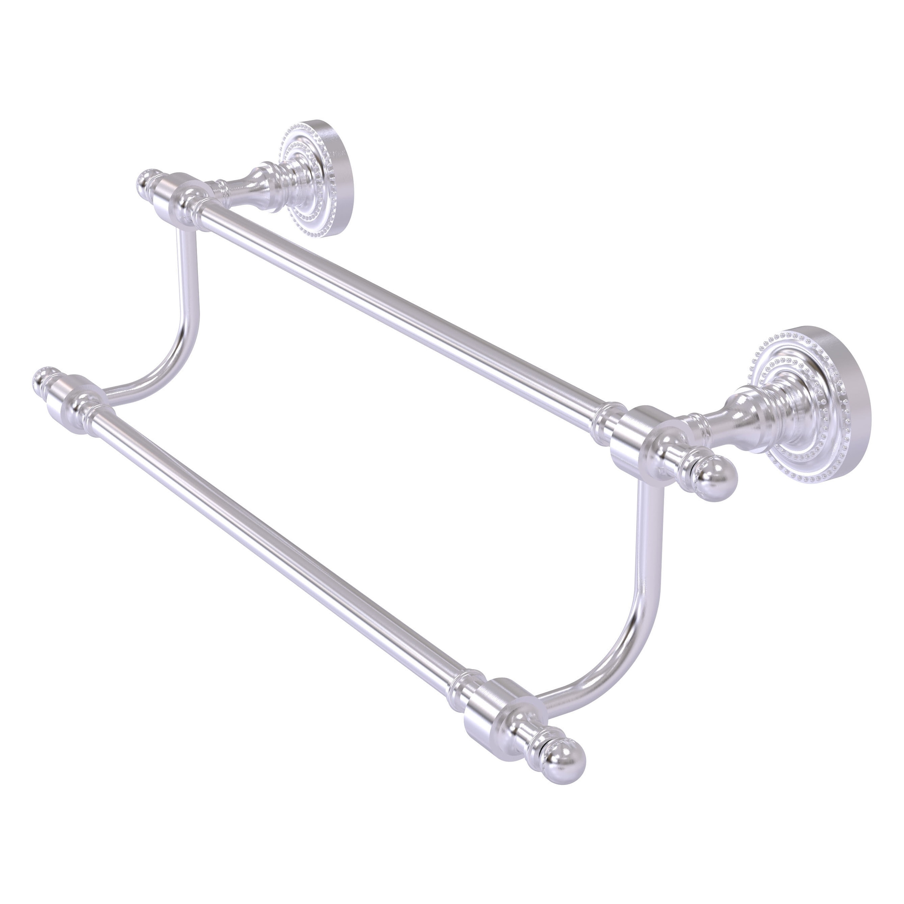 Allied Brass RD-72/24-SCH Retro Dot 24-in double Satin Chrome Wall mount Double Towel Bar