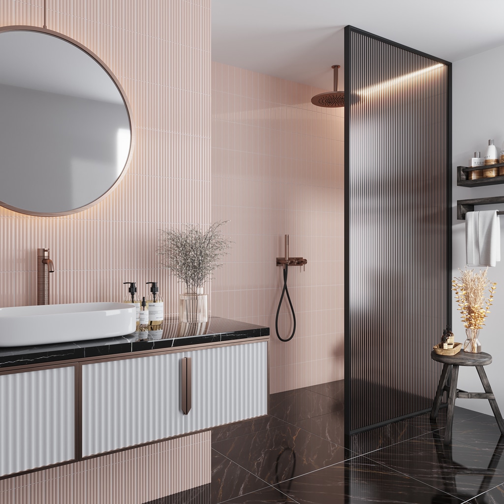 Apollo Tile Arte Pink 2-in x 8-in Glossy Ceramic Brick Patterned Floor ...