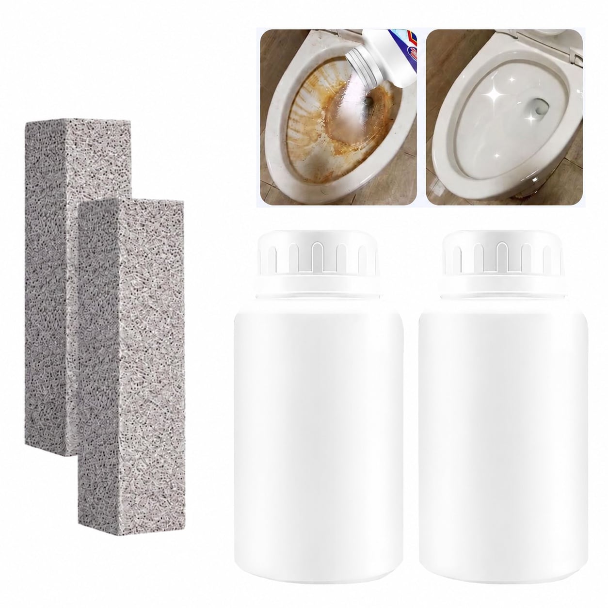 ITOPFOX Pumice Stone Toilet Cleaning Bowl Stick Hard Water Ring