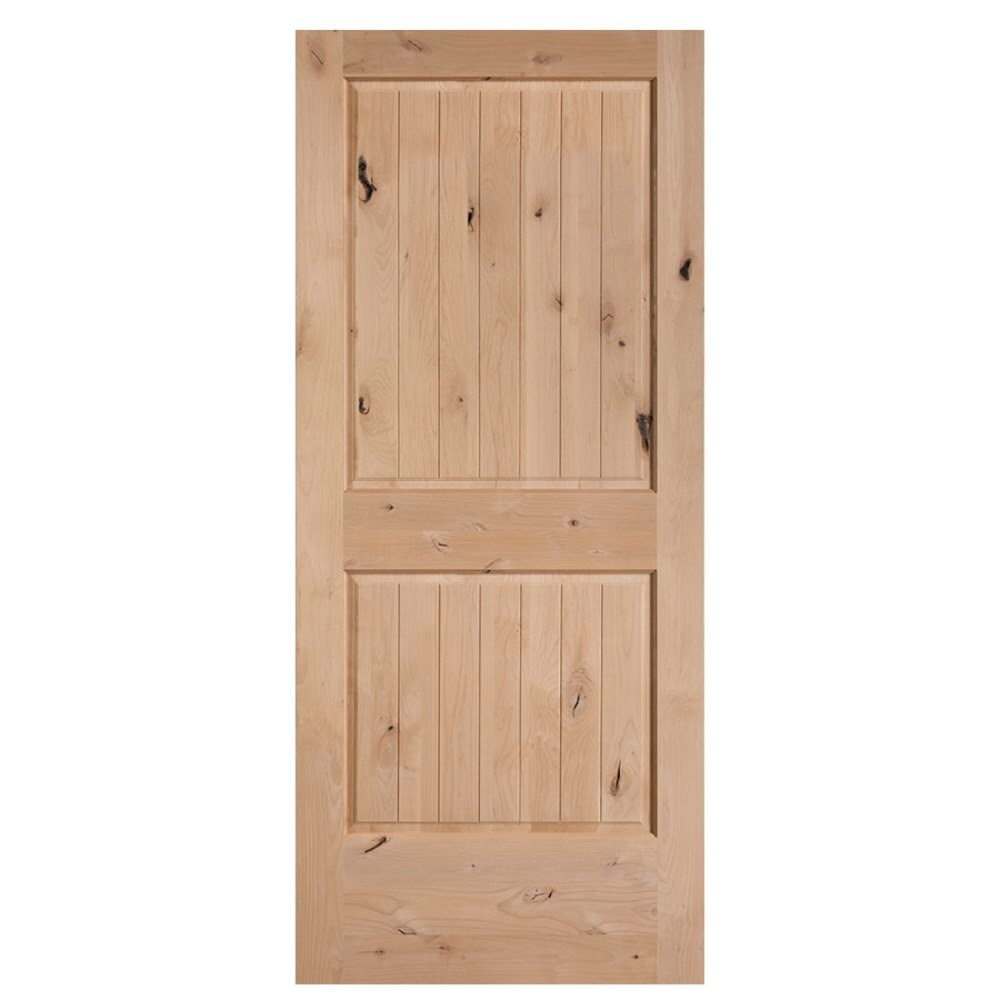 Knotty Alder 2 Panel Barn Doors At Lowes Com   08629562 