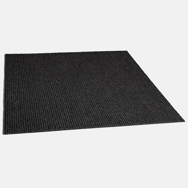 Vanguard 15-Pack 24-in Black Ice Pattern Peel-and-Stick Carpet Tile Vanguard 15-Pack 24-in Black Ice Pattern Peel-and-Stick Carpet Tile