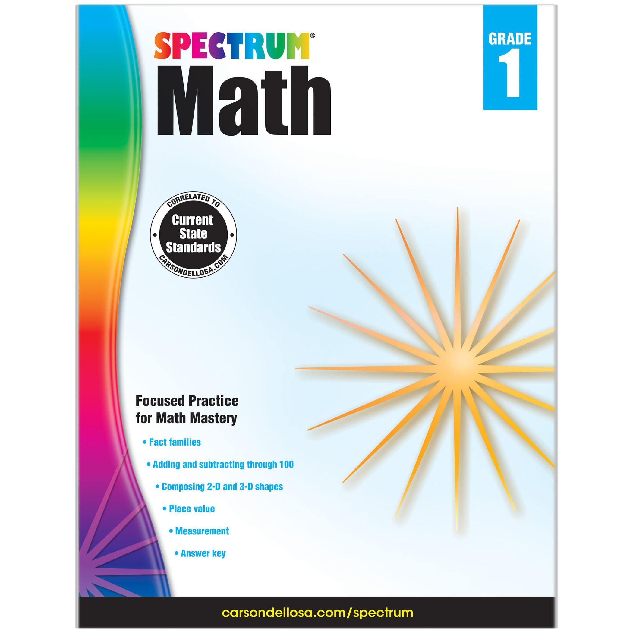 Spectrum CD-704561 Math Workbook, Grade 1, Paperback Activity Book