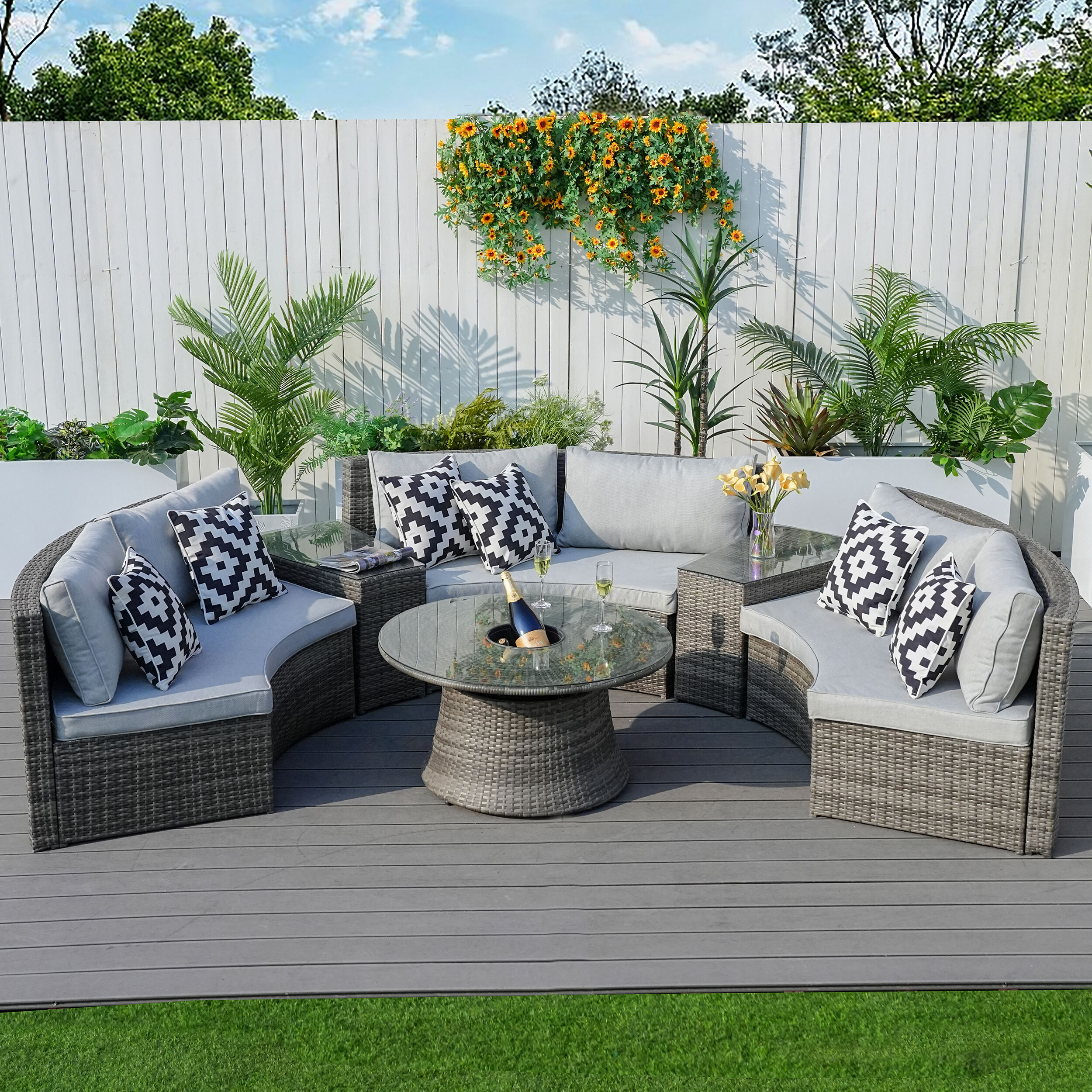Moda Furnishings MOS-1205B-G Patio-Conversation-Sets - View #4